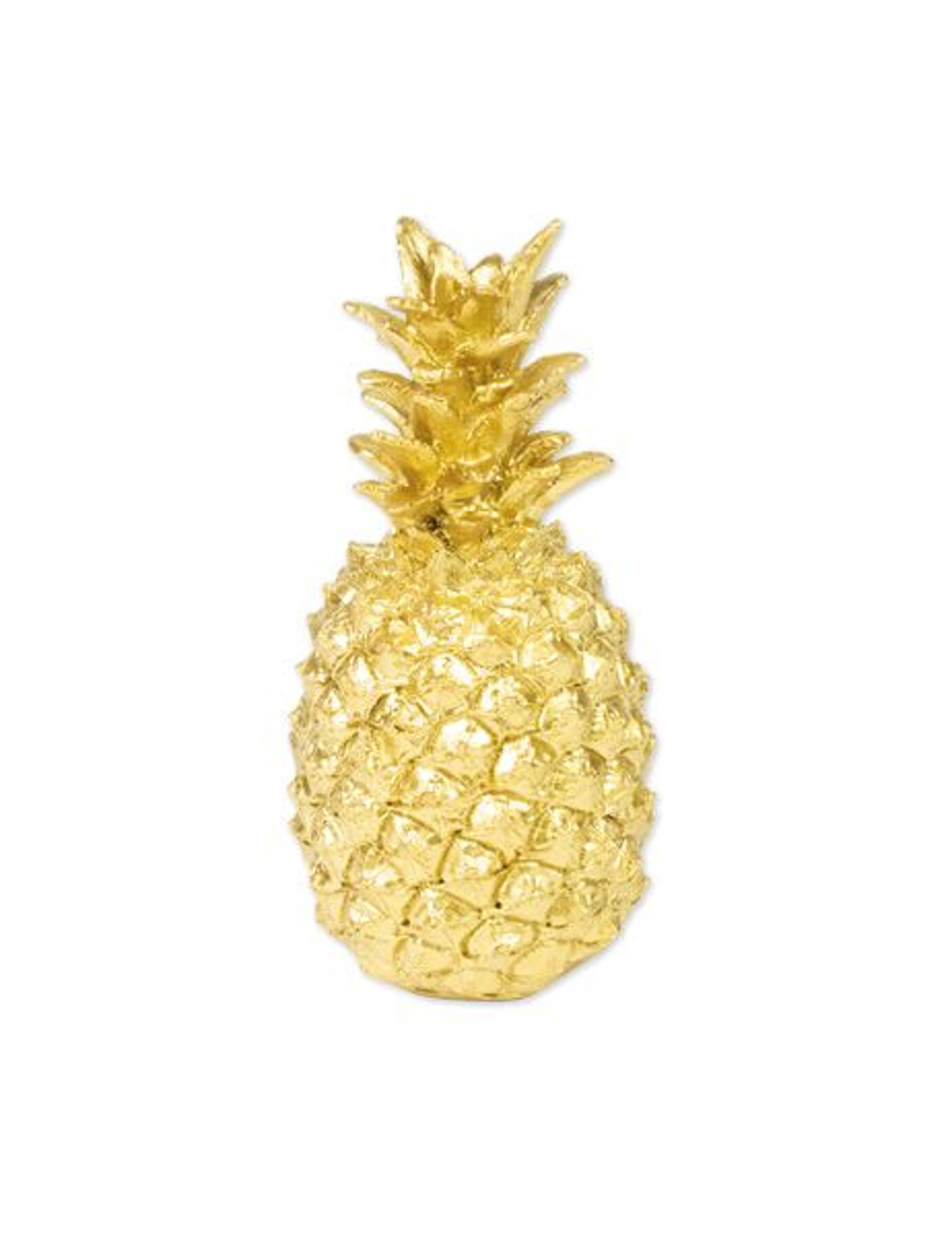 Deko Ananas Gold Dekofigur aus Kunstharz goldfarben 18 cm