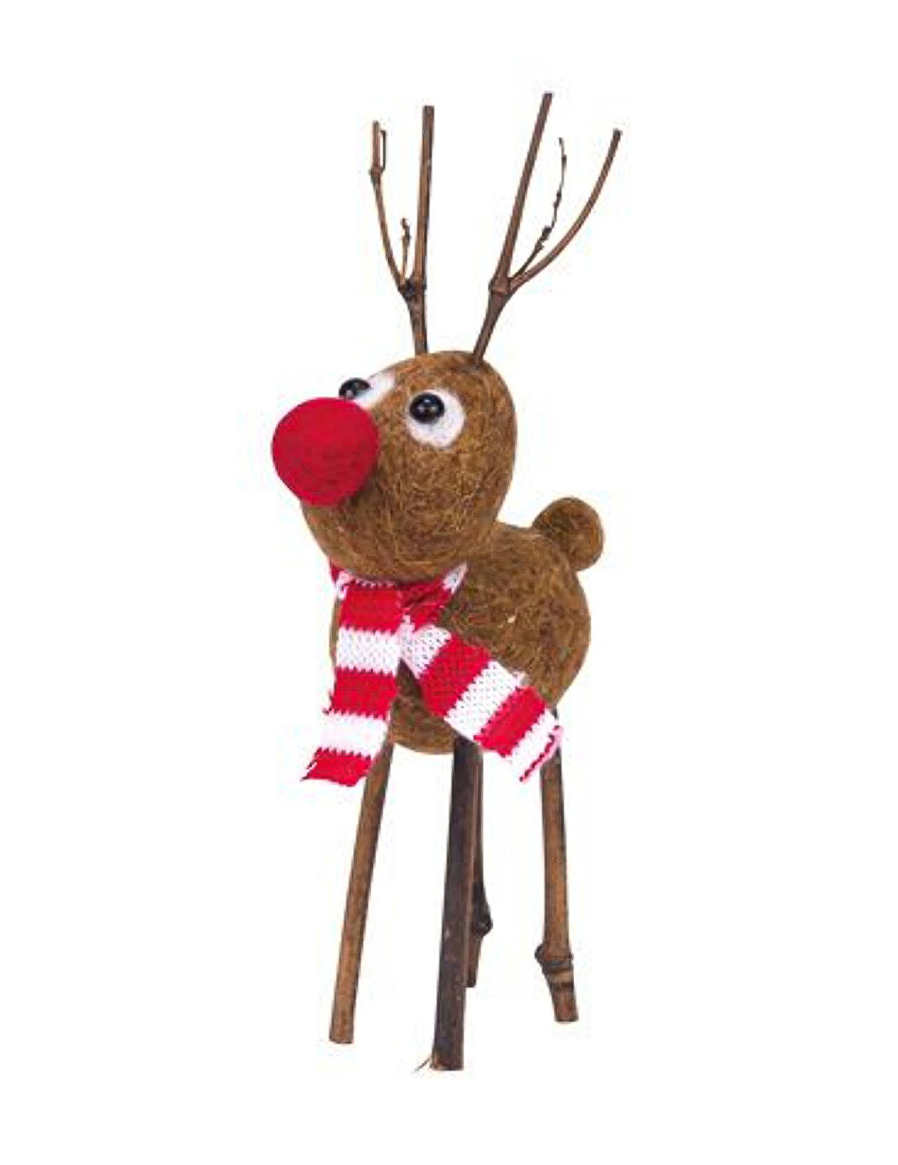 Deko Figur Rentier Rudolph aus Wolle 22 cm