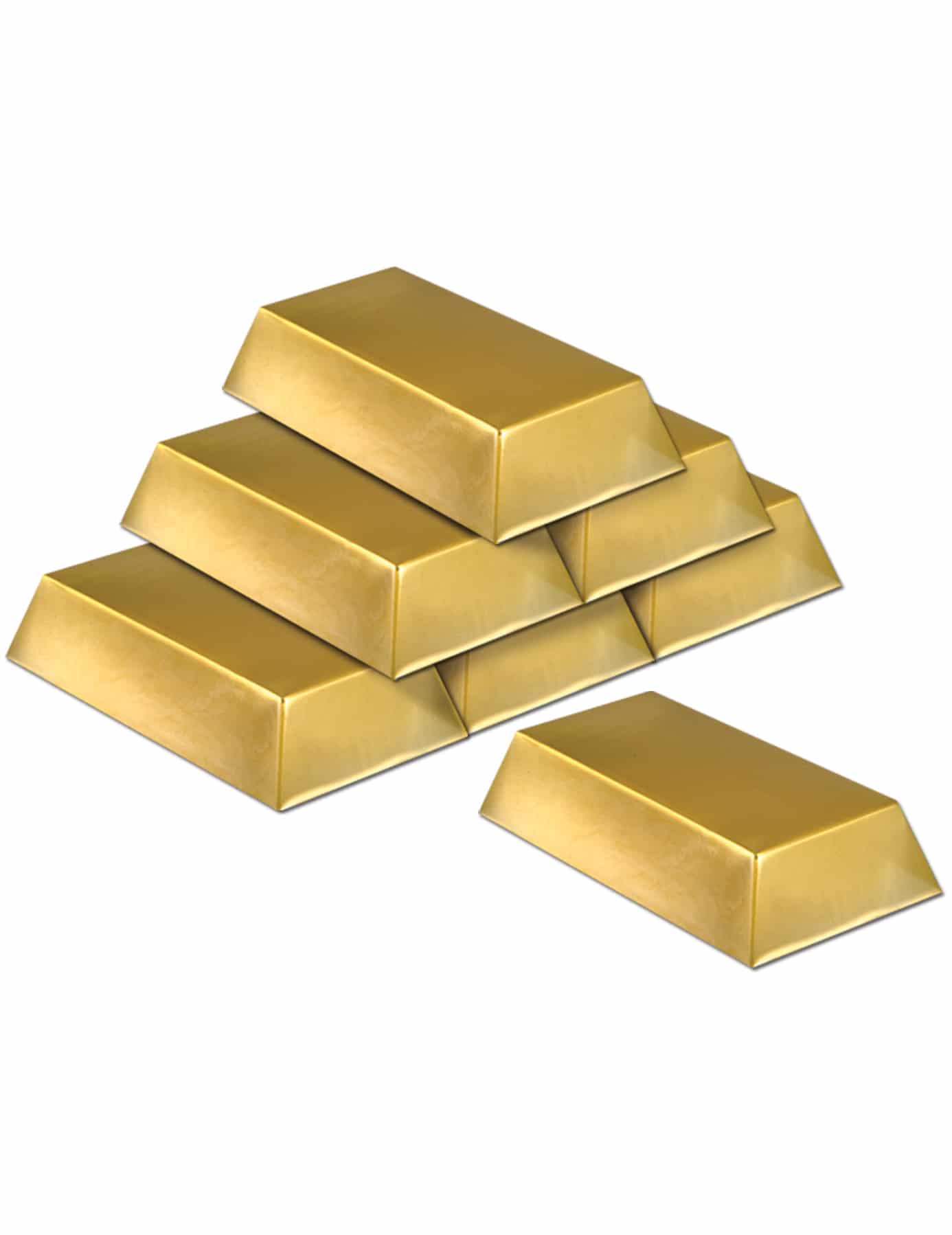 Deko Goldbarren 6 Stück gold 18x8cm