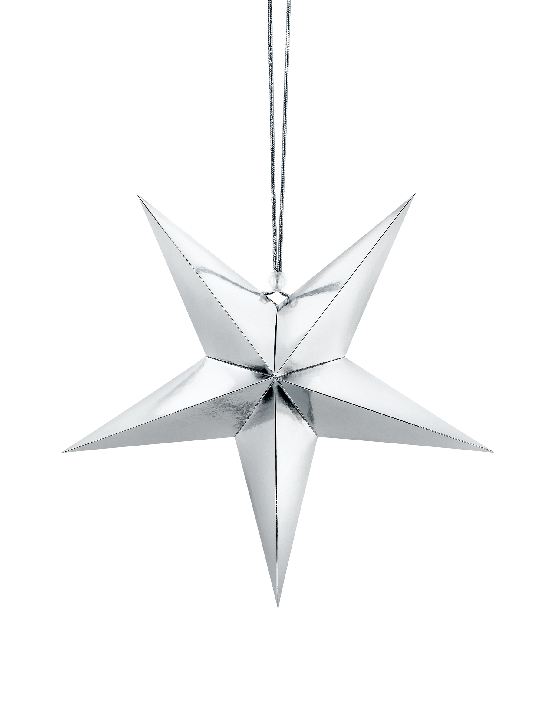 Deko-Stern zum Aufhängen Silber Pappe 30 cm schick für Weihnachten