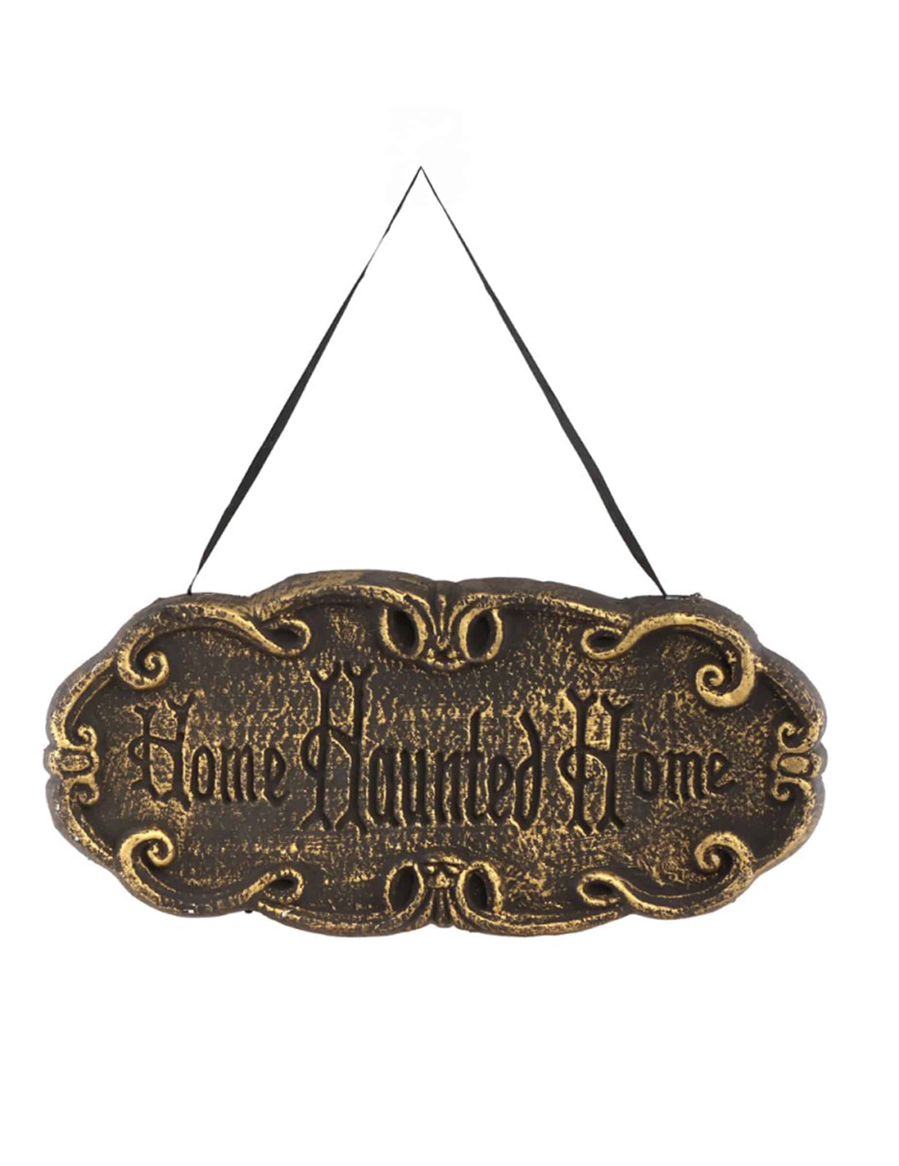 Dekoschild Spukhaus schwarz braun 43 cm x 20 cm