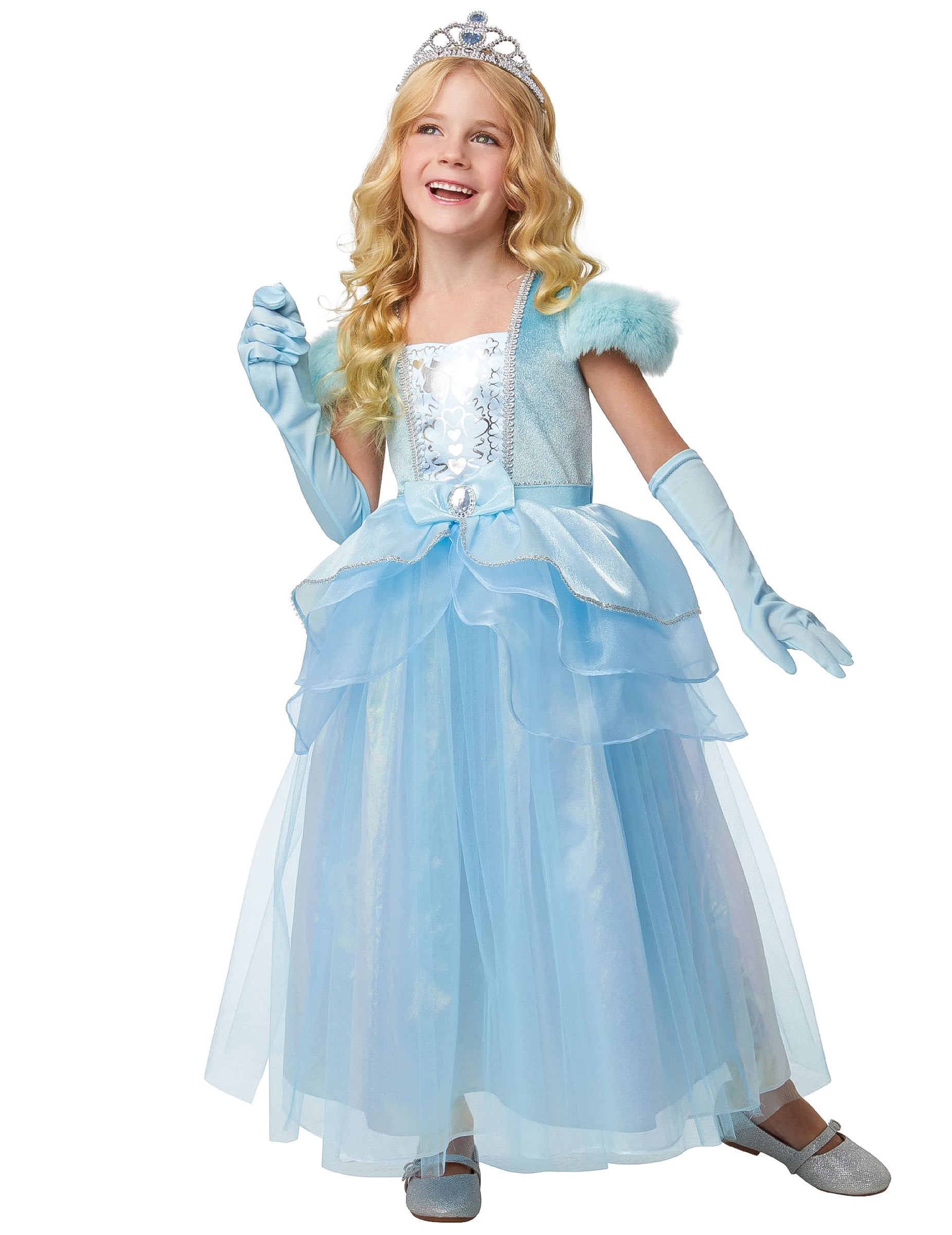 Deluxe Prinzessinnenkostüm für Kinder himmelblau