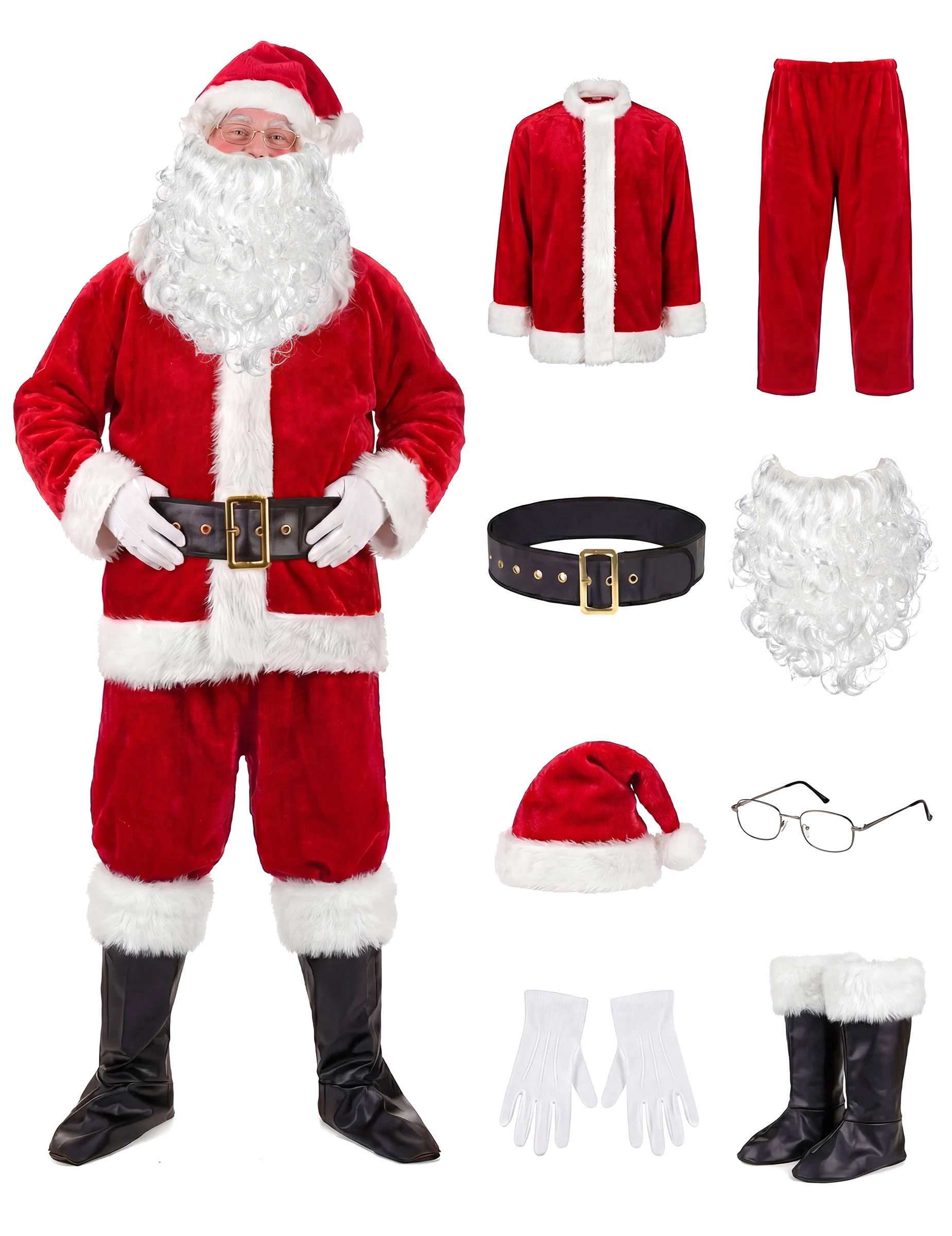 Deluxe Weihnachtsmann Kostüm rot-weiss