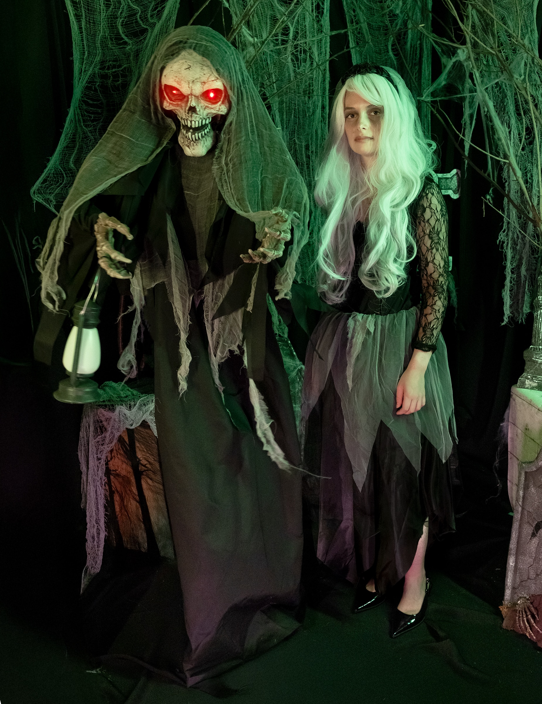Der Tod als animierte Figur mit Licht und Sound 180 cm