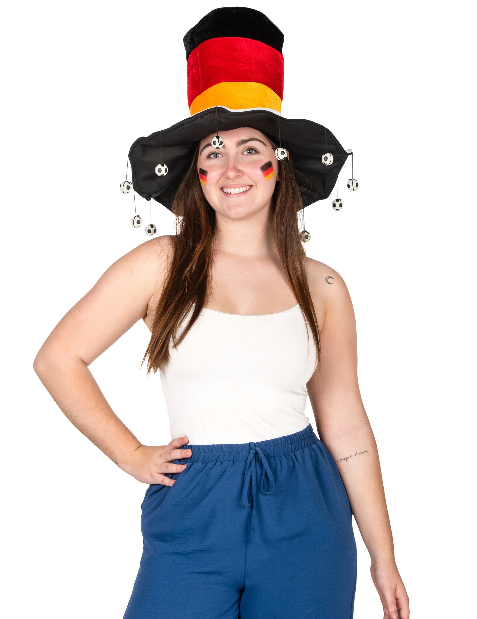 Deutschland Fanhut mit Fußball Glöckchen