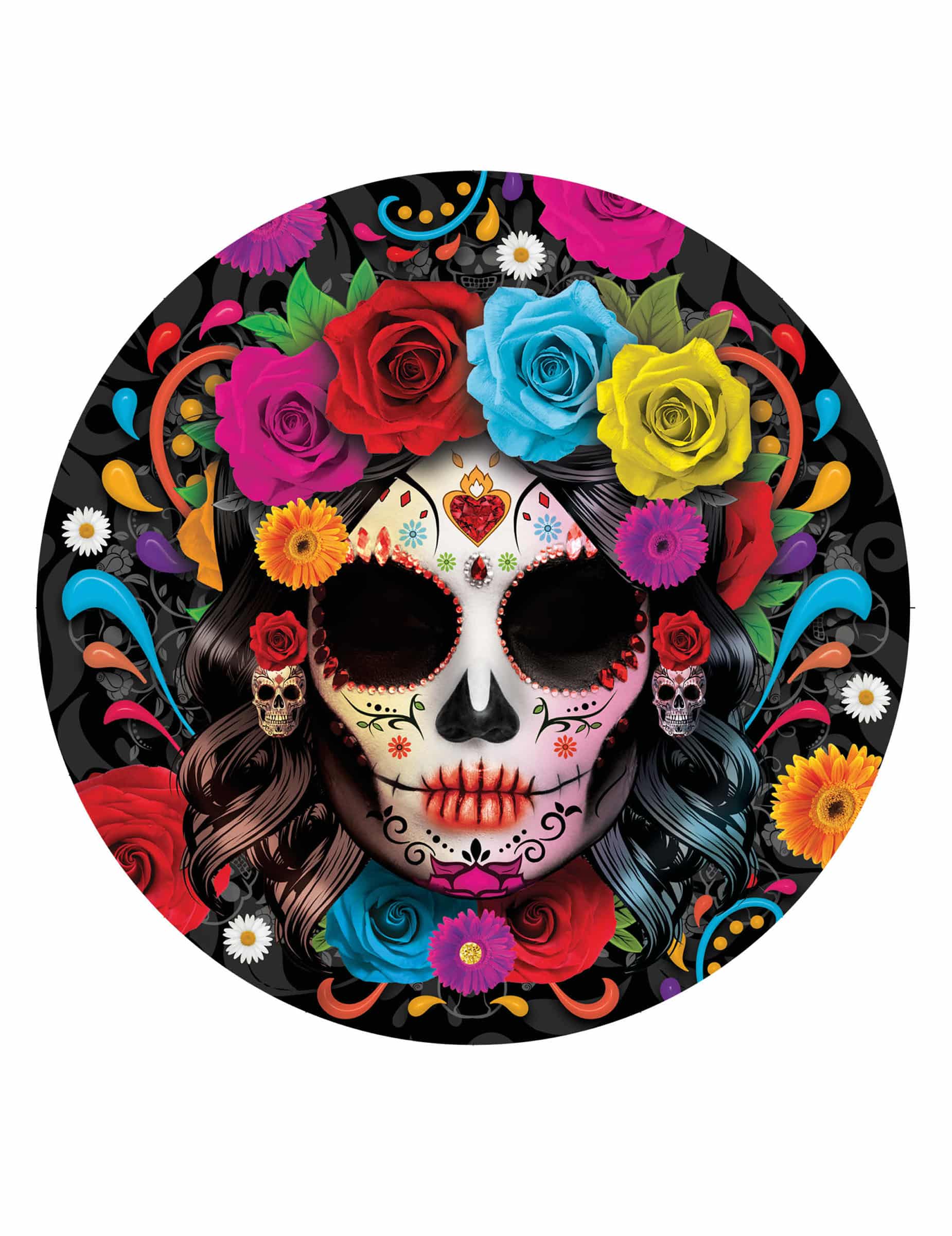Dia de los muertos Catrina Pappteller 6 Stk