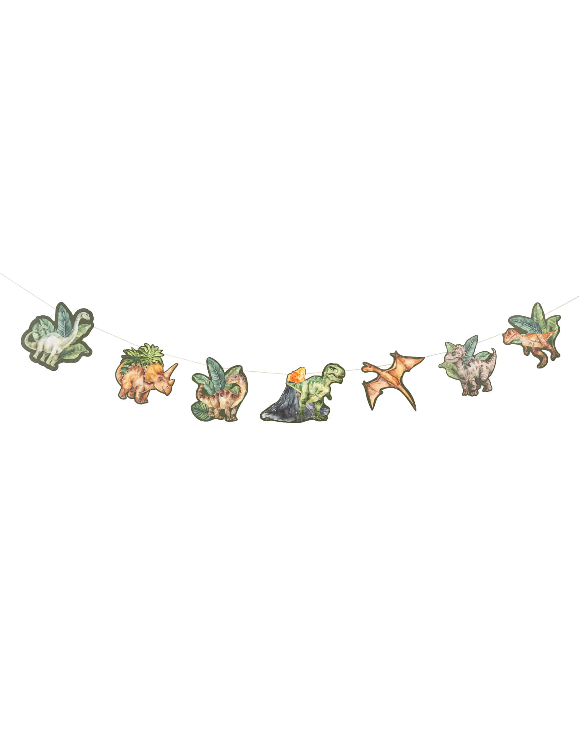 Dinosaurier Girlande grünes Papier 14 cm x 1