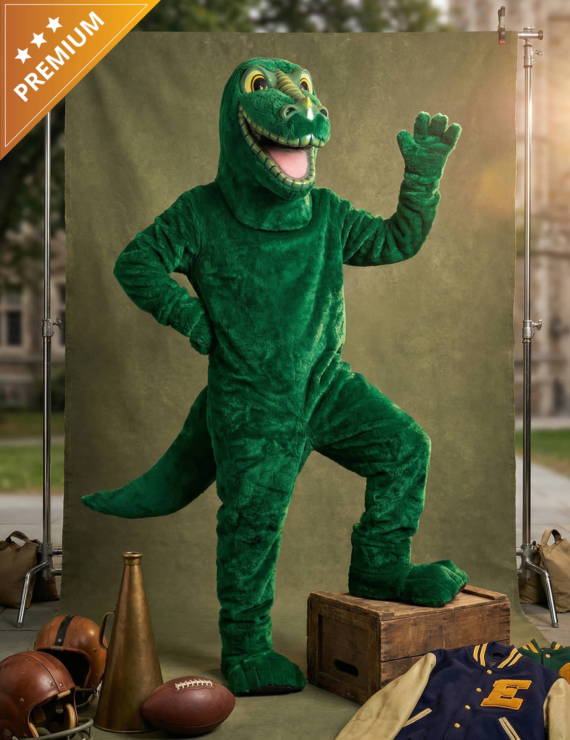 Dinosaurier Maskottchen Kostüm Erwachsene grün