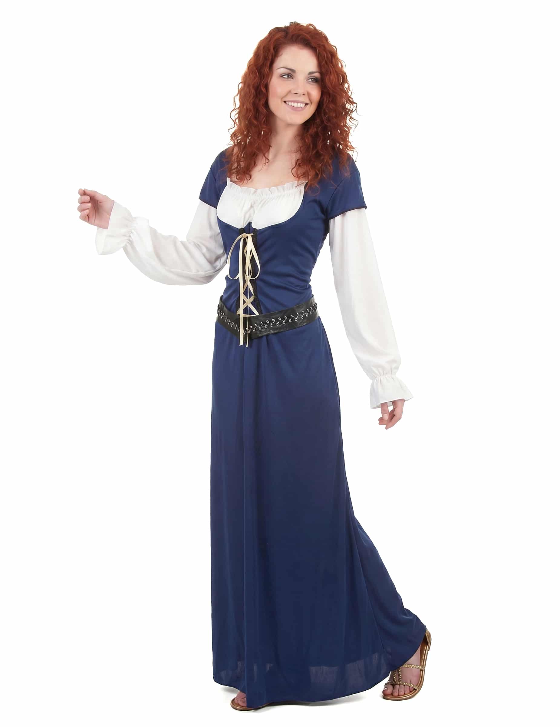 Dirndl Damenkostüm Bayerin blau-weiss