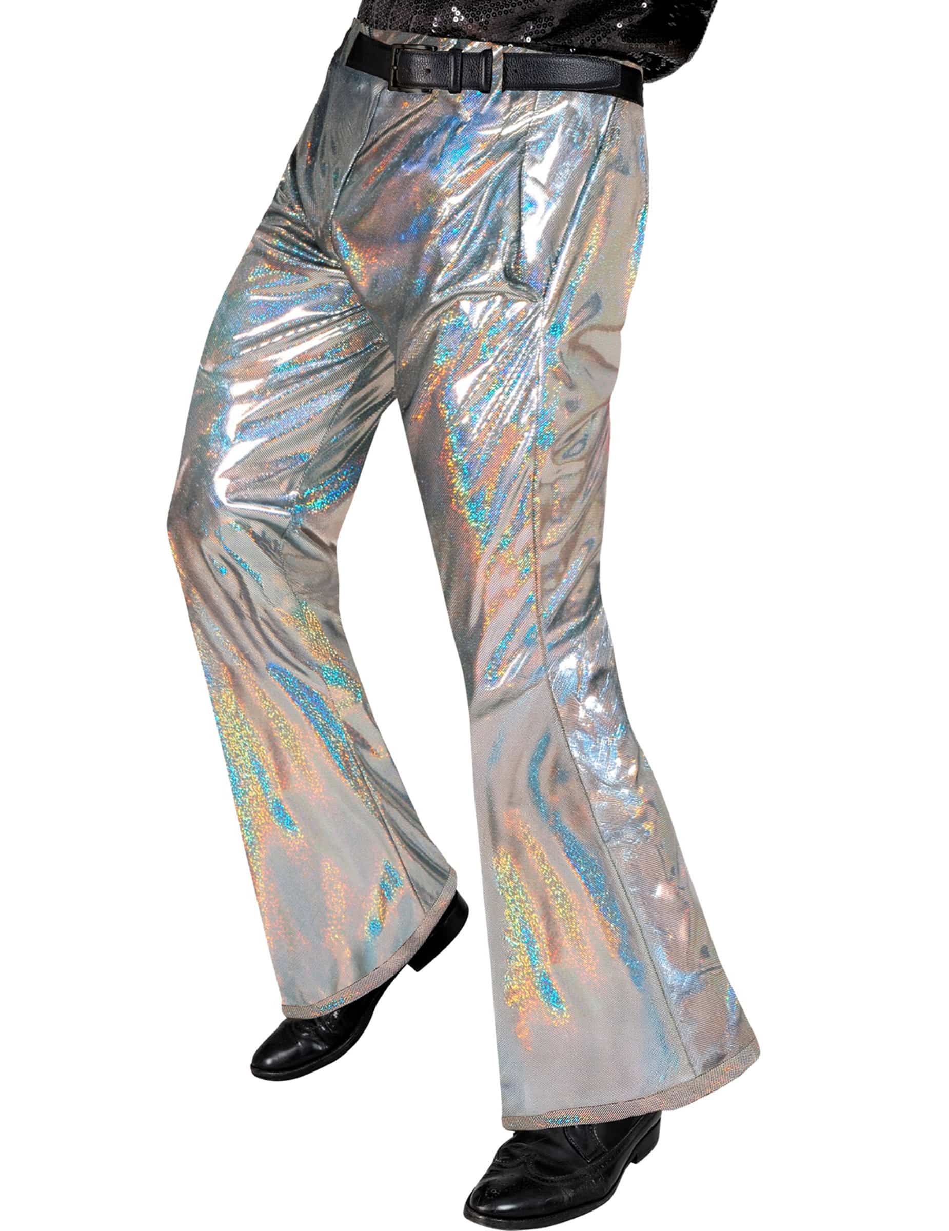 Disco Hose Herren holografisch silber