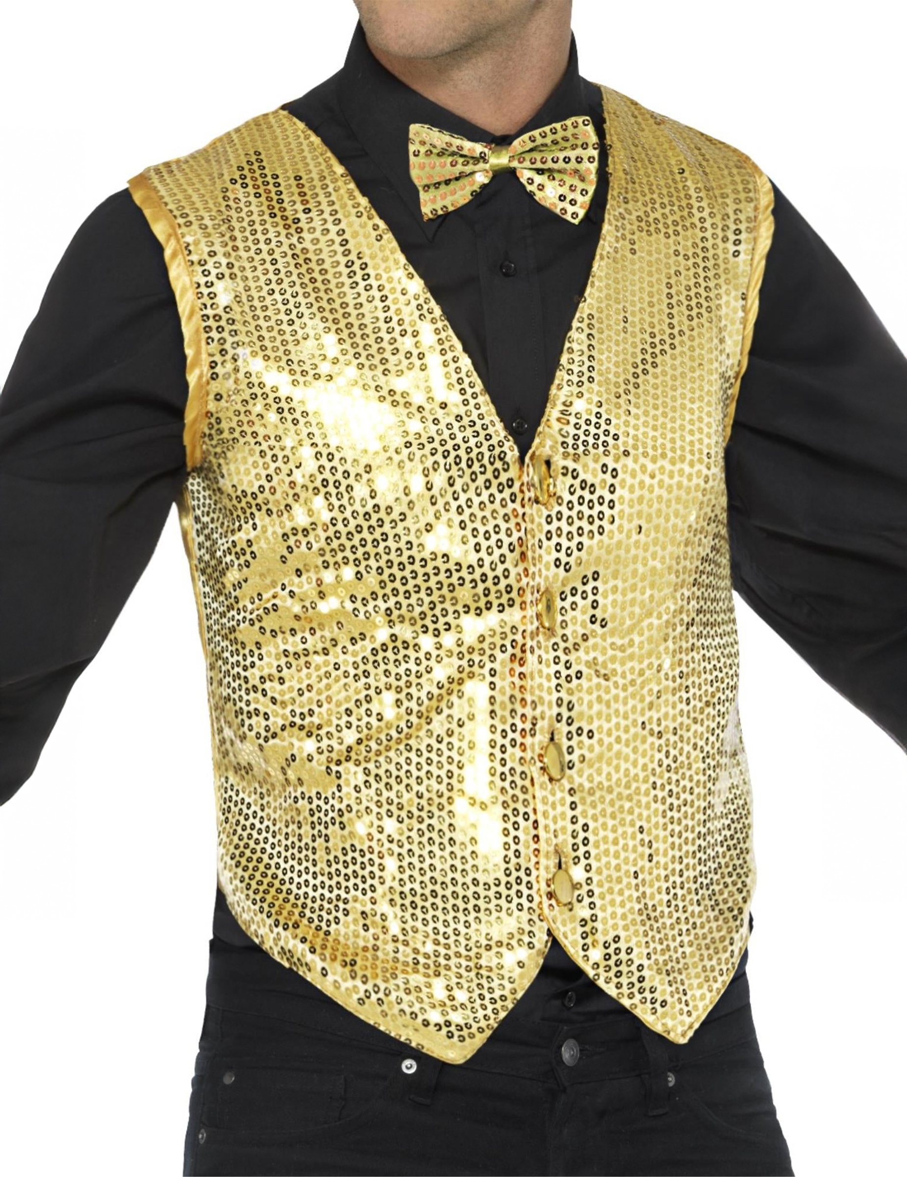 Disco Pailletten-Weste gold