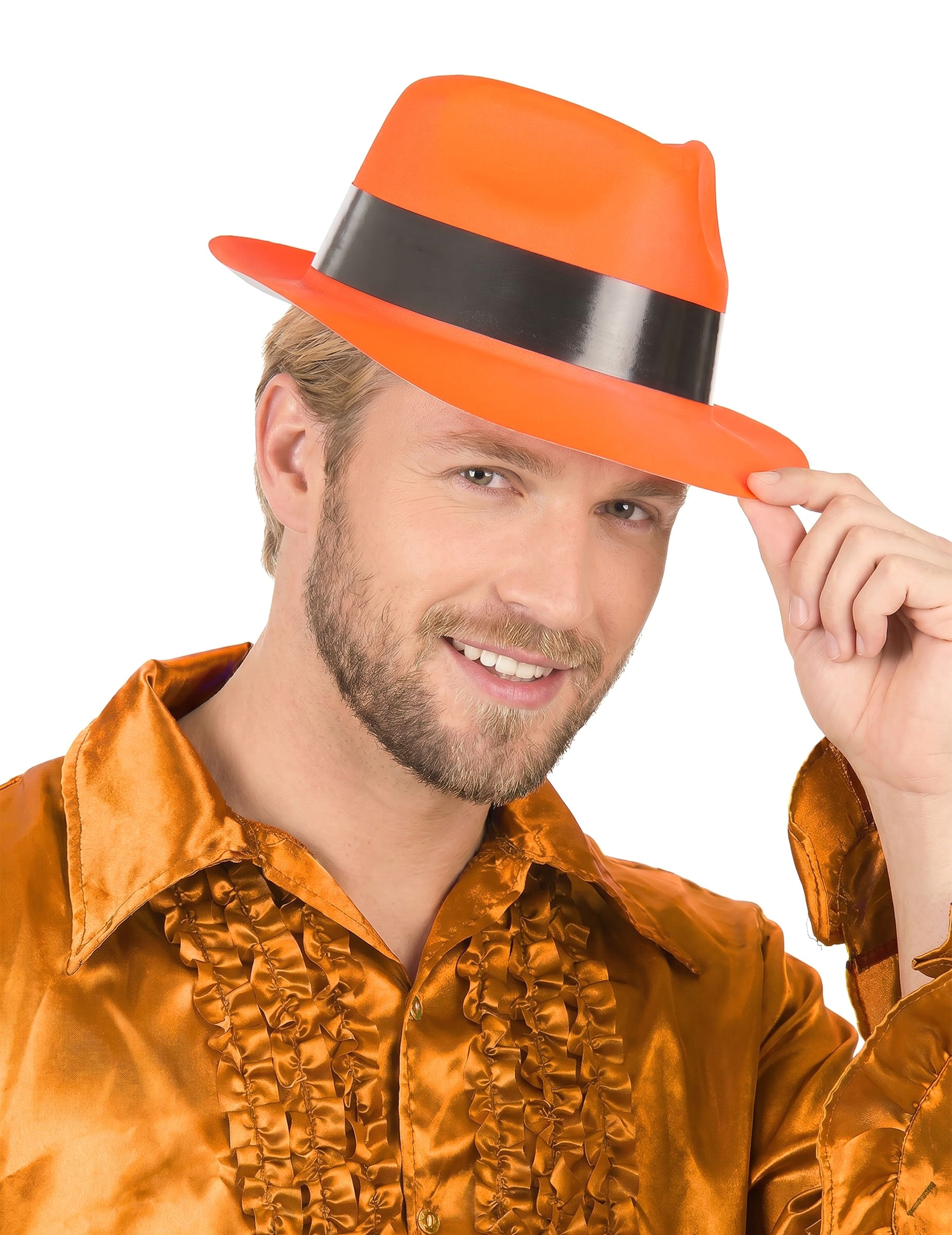 Disco Partyhut für Erwachsene neonorange