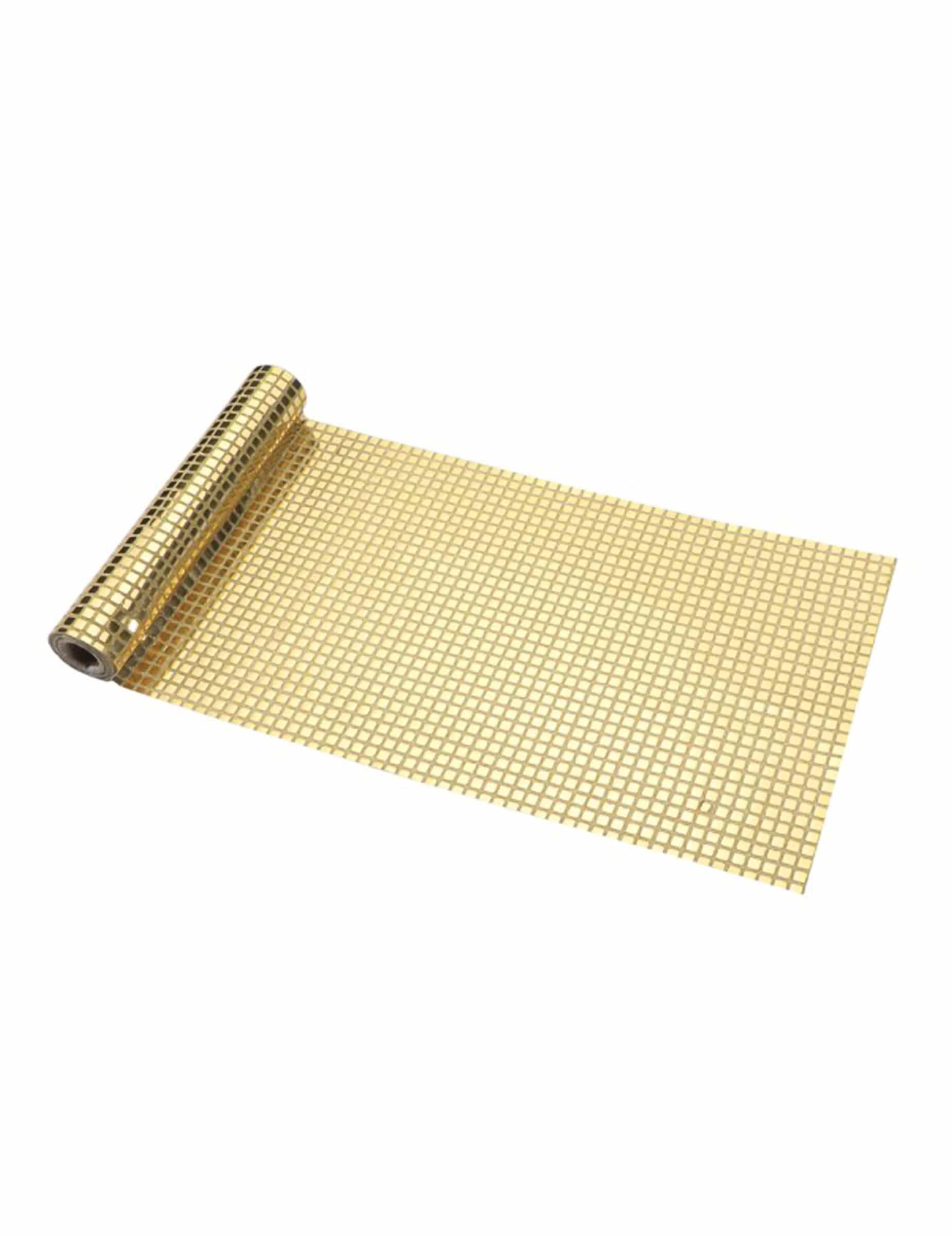 Disco Tischläufer Spiegelkugel-Effekt Gold 3 m