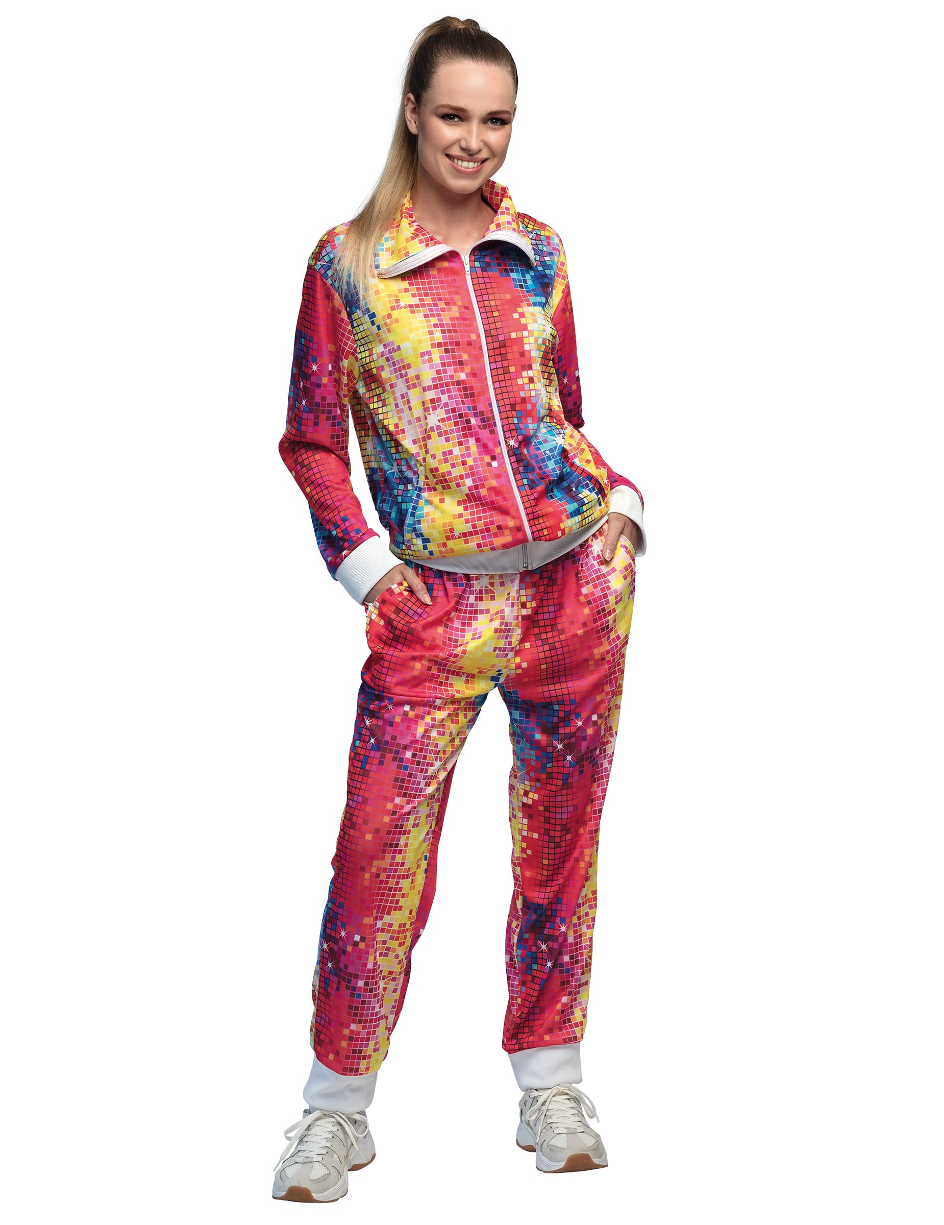 Disco-Trainingsanzug Jogginganzug für Damen bunt