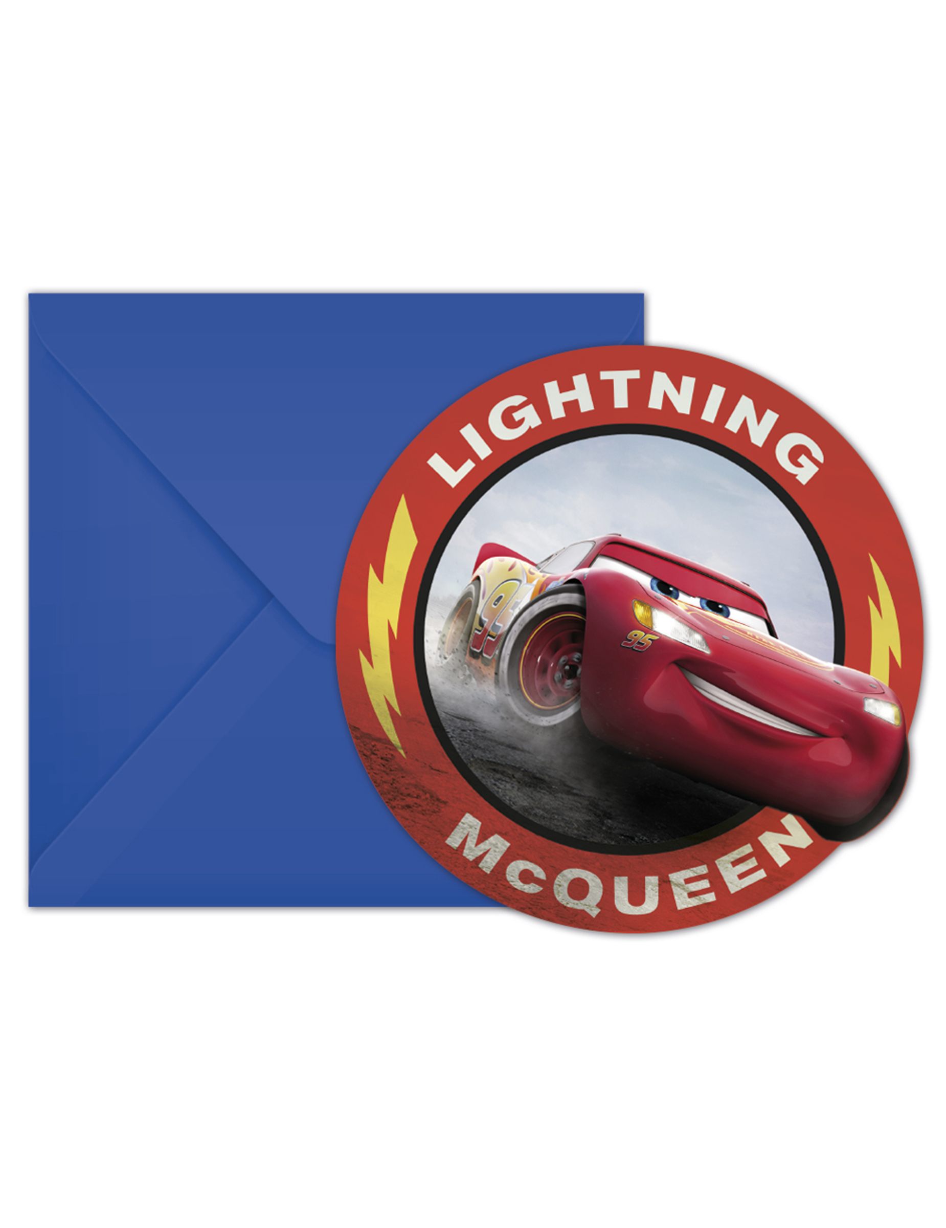 Disney Cars 3 Einladungskarten mit Umschläge 6 Stück bunt
