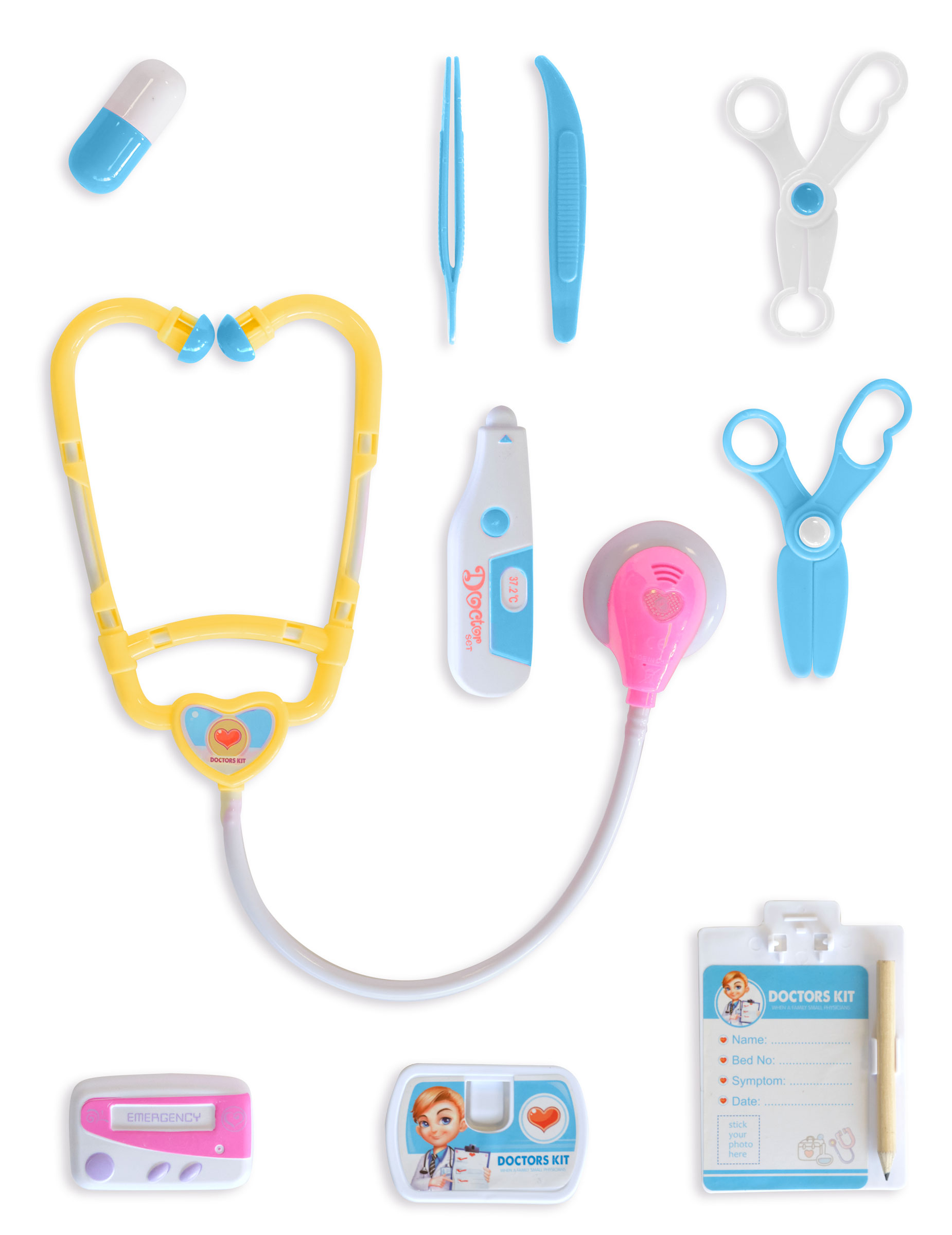 Doktor-Set für Kinder Spielzeug 10-teilig blau