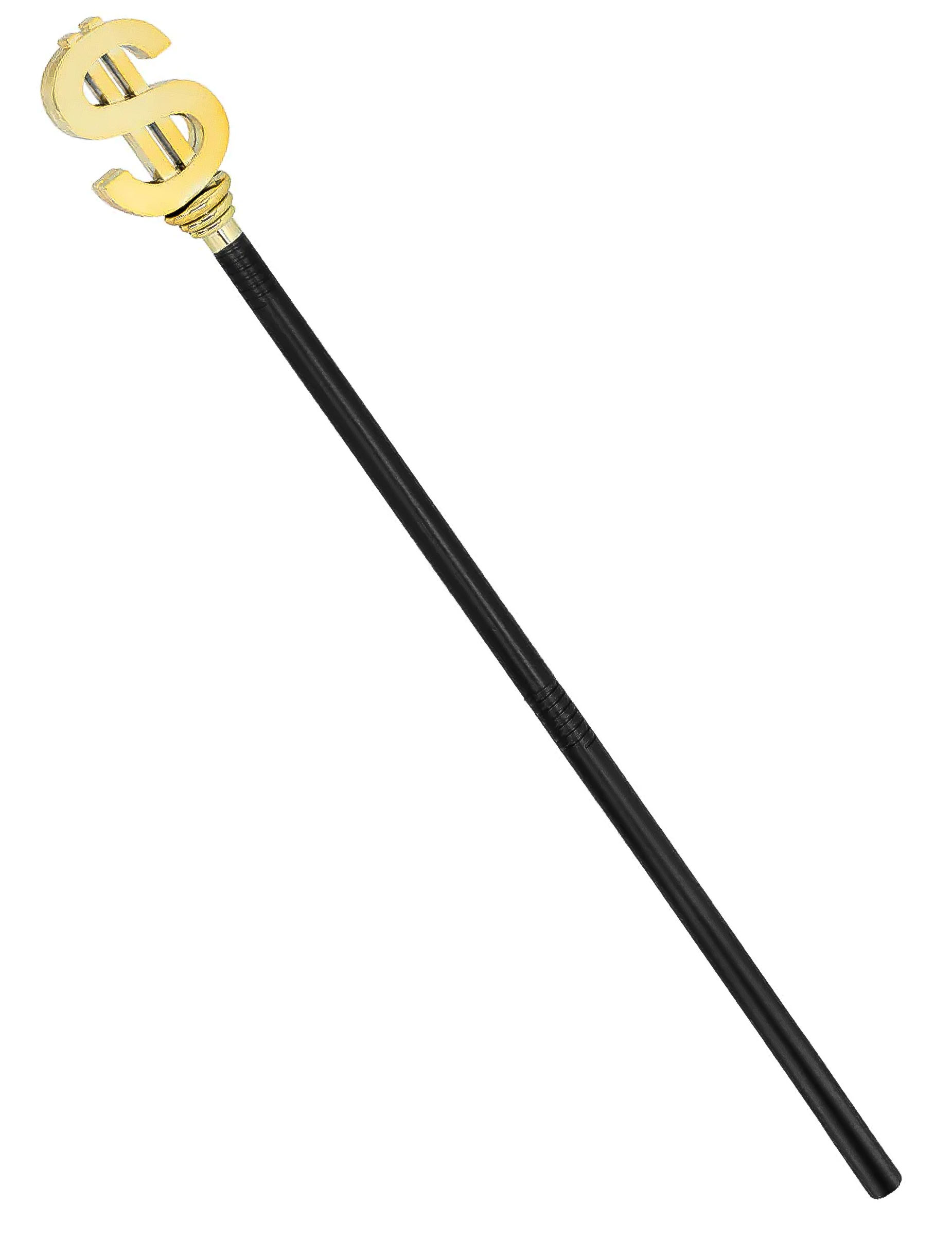 Dollar Gehstock 76 cm gold-schwarz