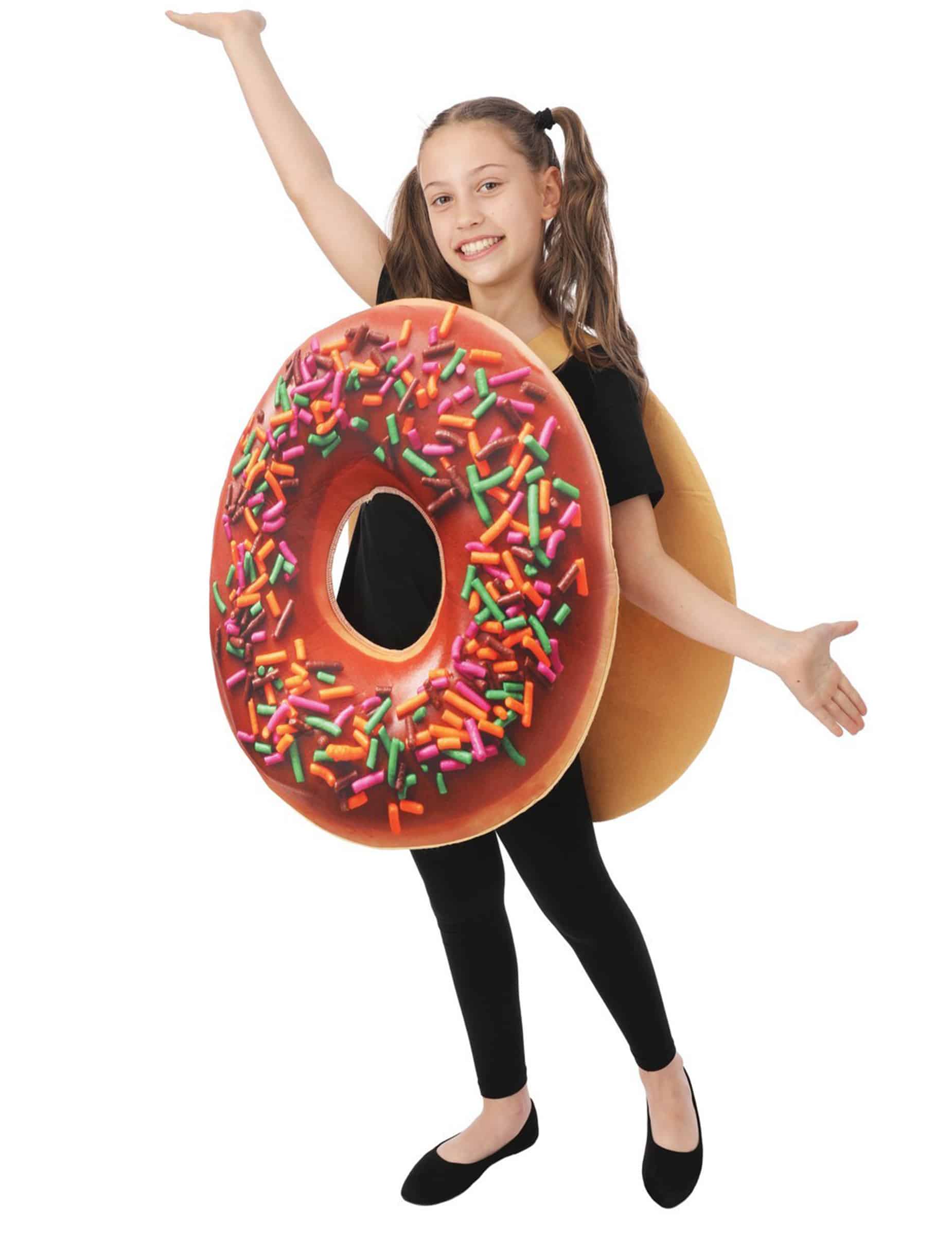 Donut-Kostüm für Kinder mit Glasur und Streuseln braun