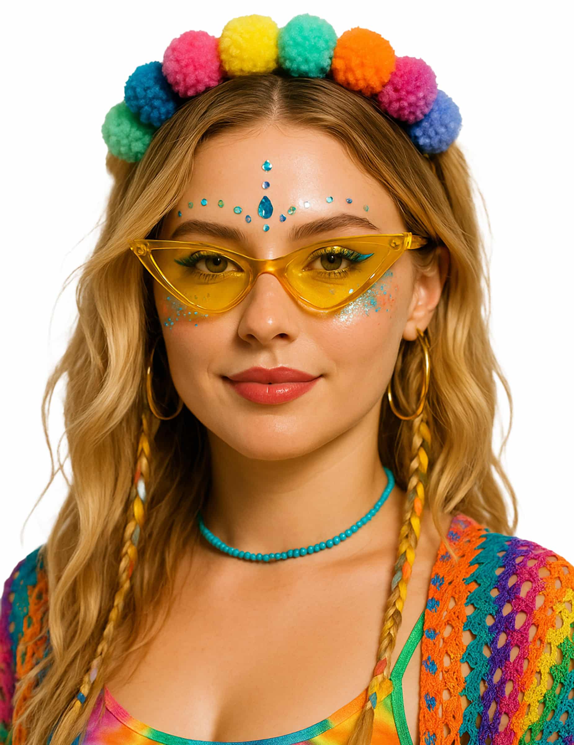Dreieck Sonnenbrille Gelb für Erwachsene
