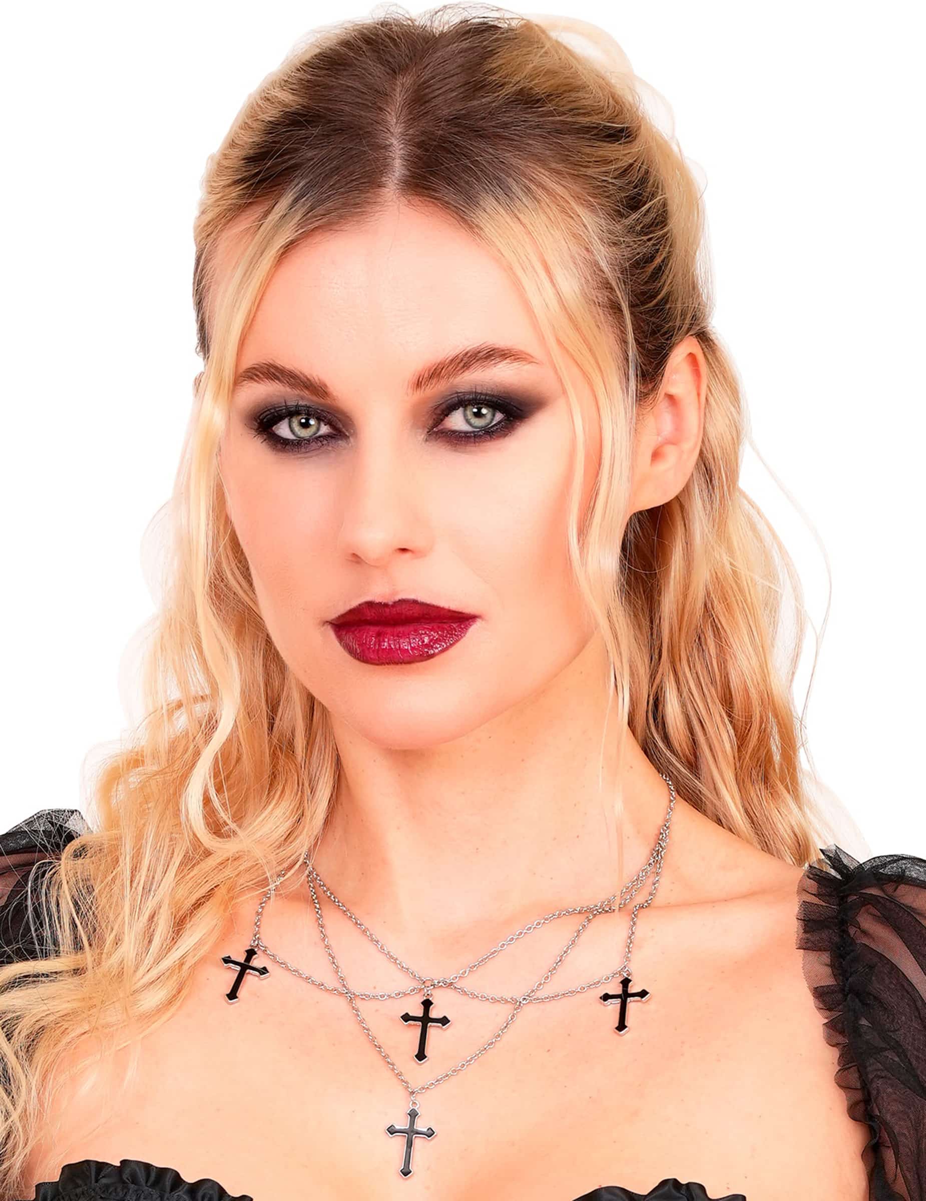 Düstere Gothic Halskette für Damen schwarz