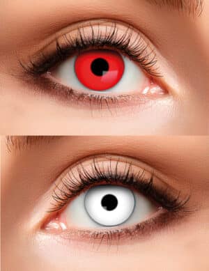 Duo Kontaktlinsen rot und weiß