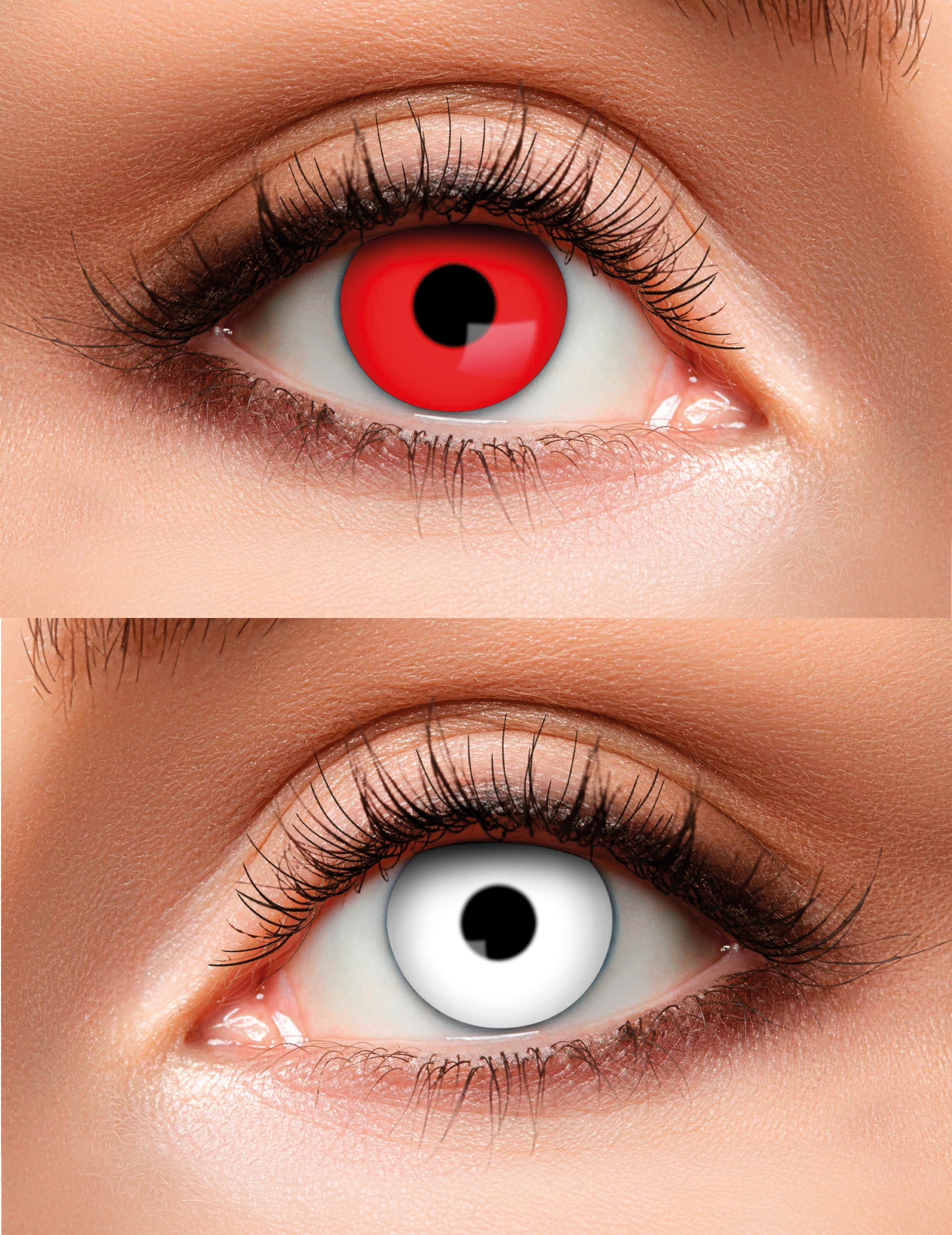 Duo Kontaktlinsen rot und weiß