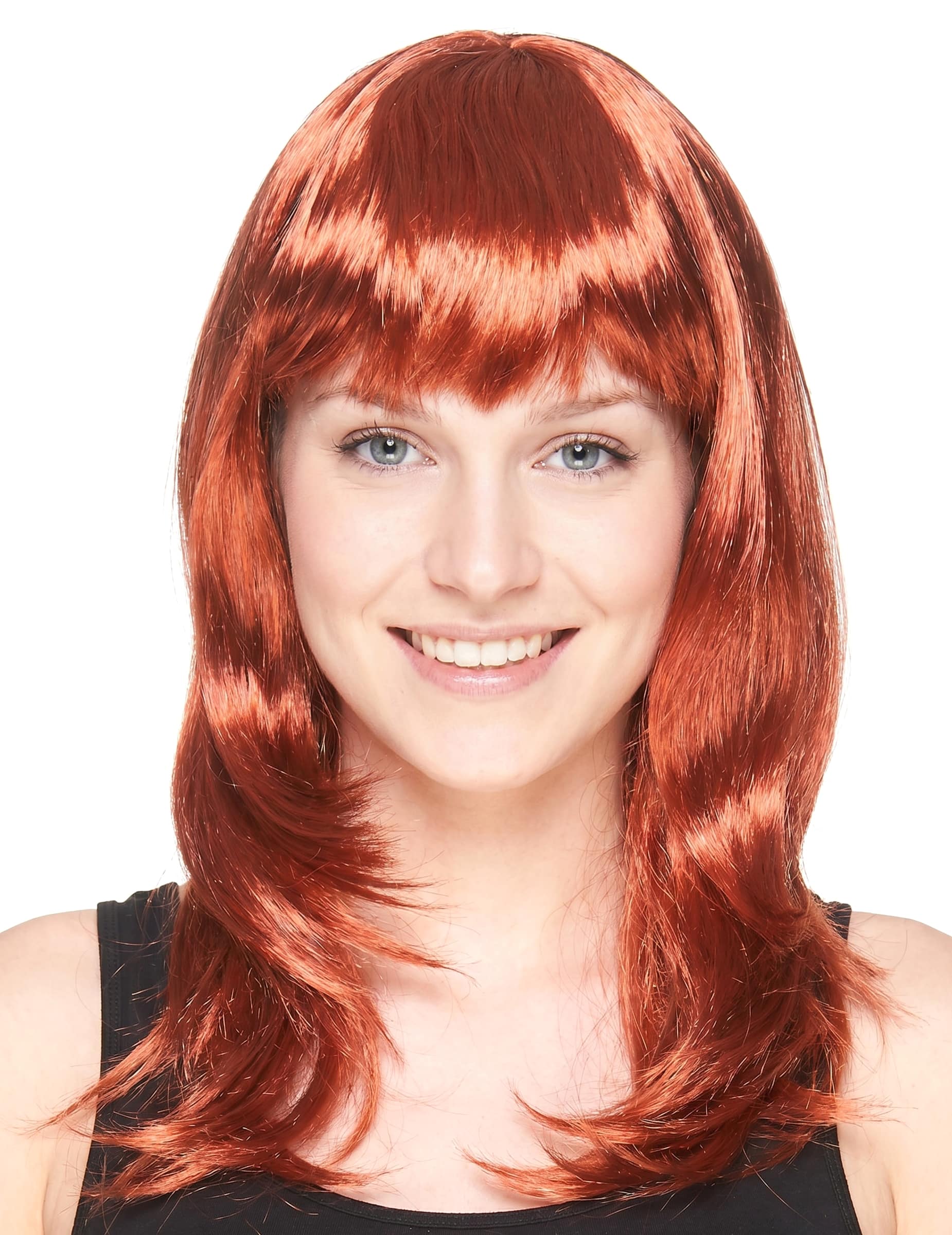 Edle Damen-Perücke mit Pony rot