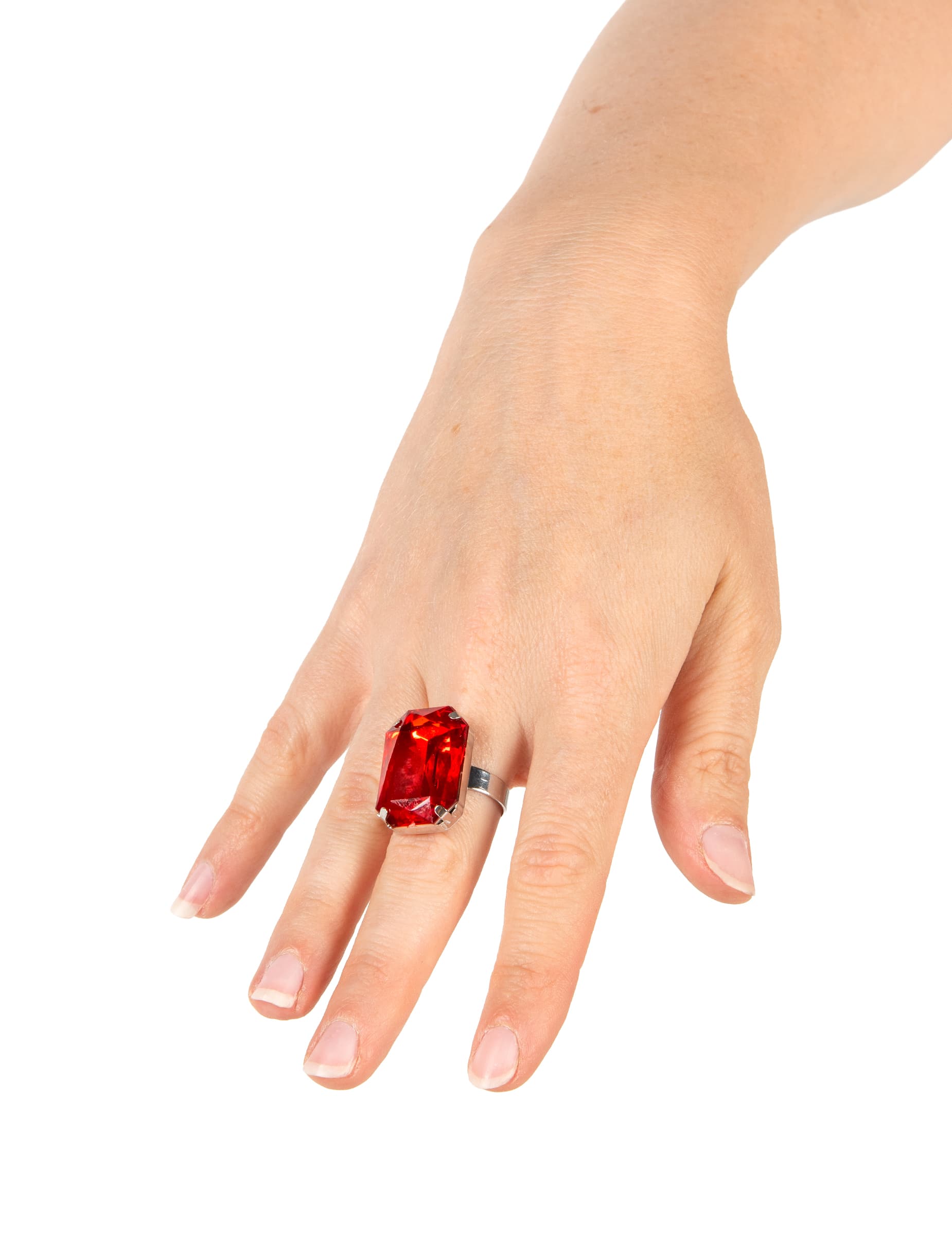 Edler Juwelenring Mittelalter-Ring silber-rot
