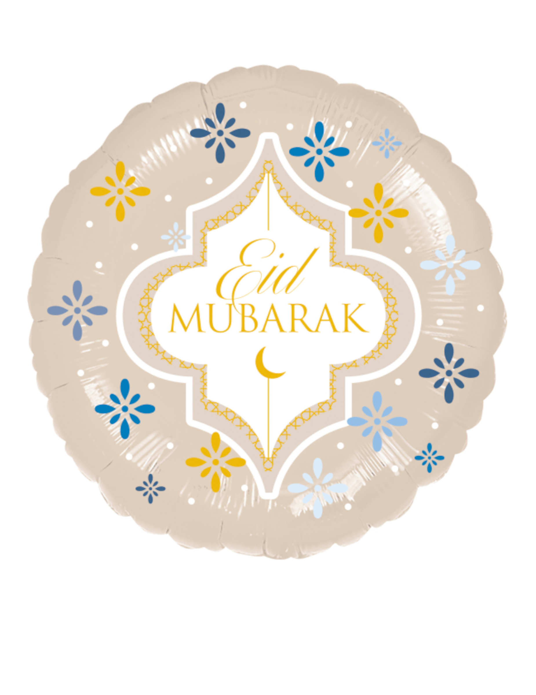 Eid Mubarak Folienballon 43 cm Elfenbein + Gold