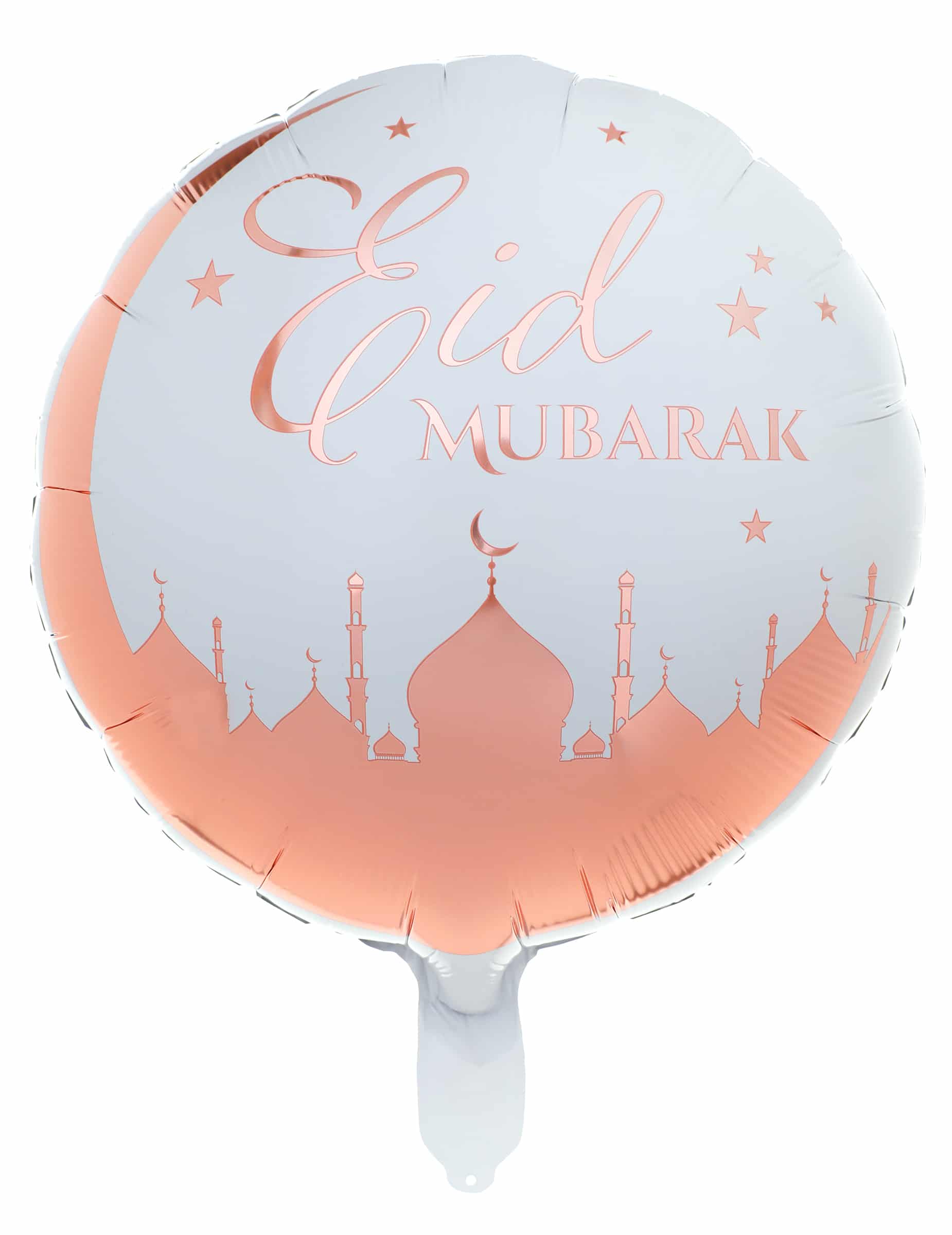Eid Mubarak Folienballon 45 cm Roségold und Weiß