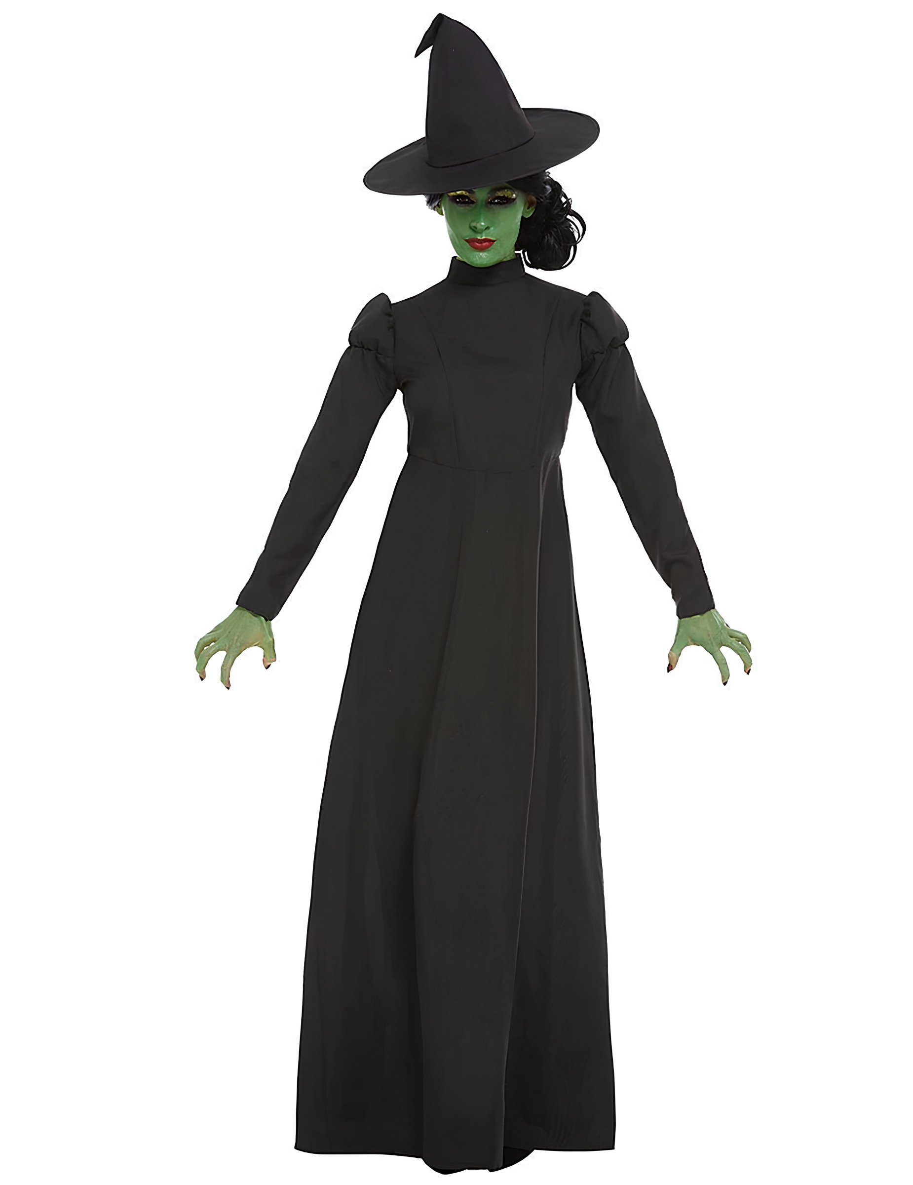 Einfaches Hexenkostüm für Damen Halloween-Kostüm schwarz