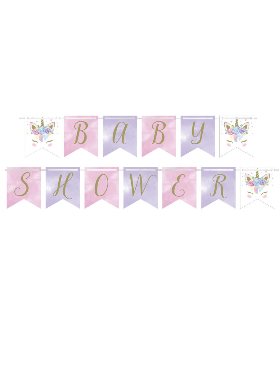 Einhorn-Baby-Shower-Girlande aus Karton 2