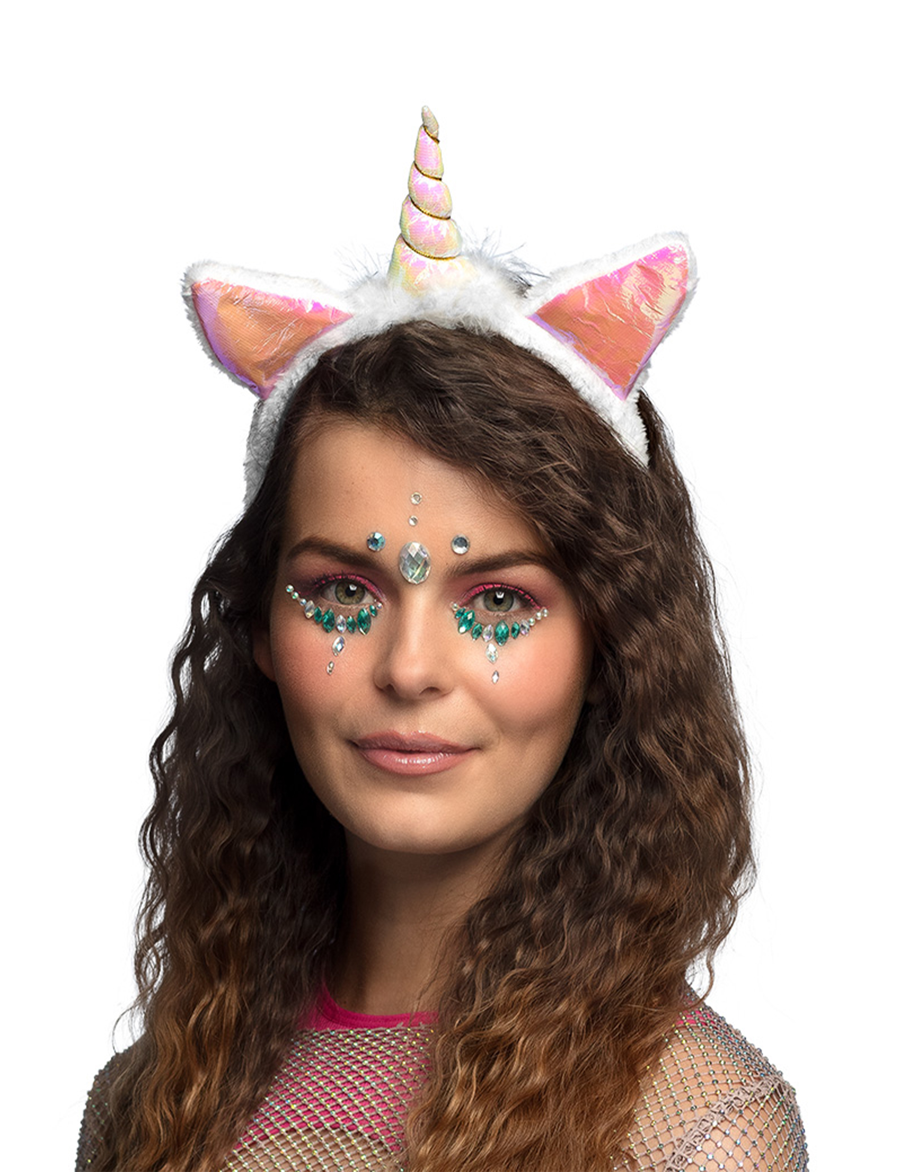 Einhorn-Haarreifen Kopfschmuck Accessoire rosa-weiss