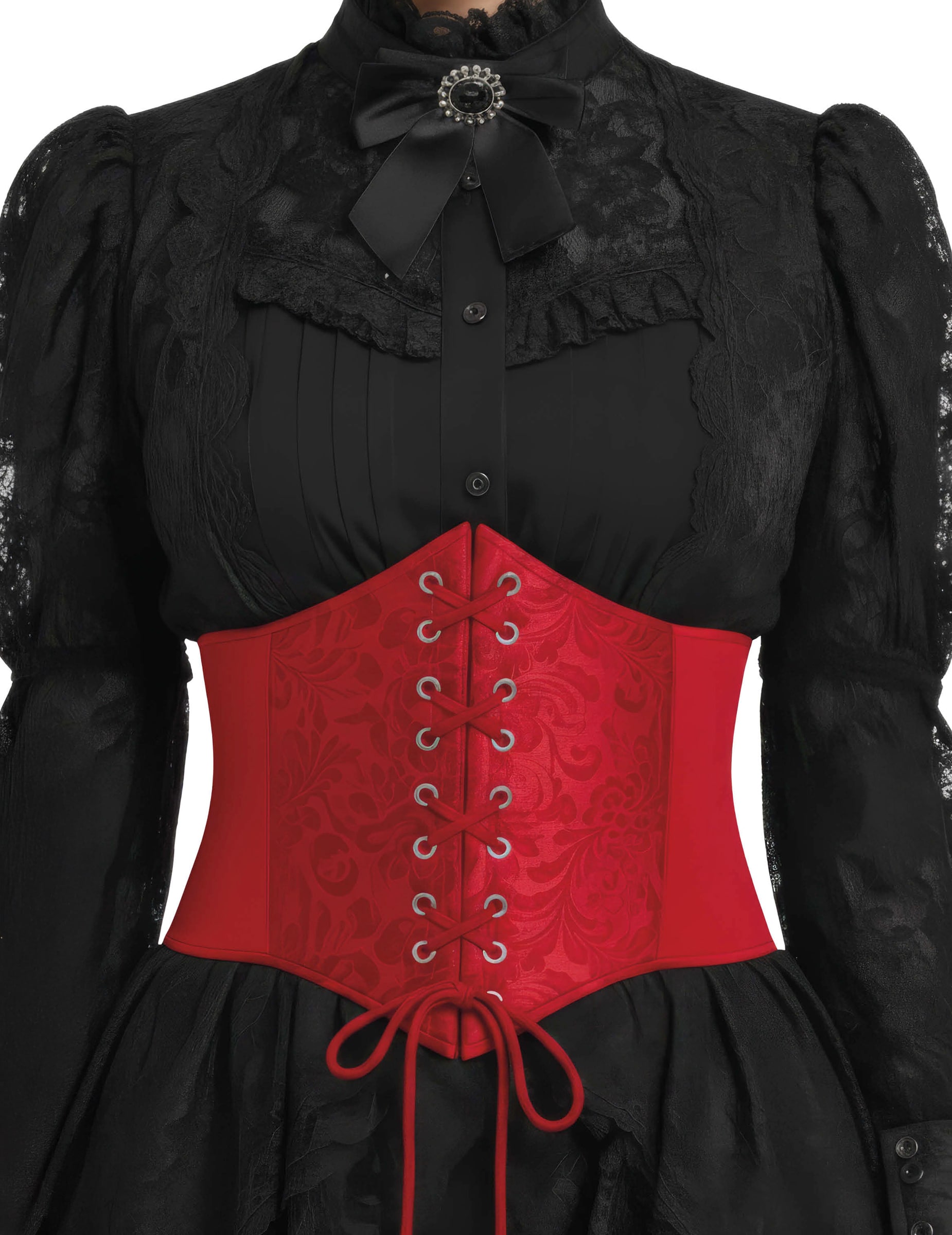 Elastisches Rotes Barock-Korsett