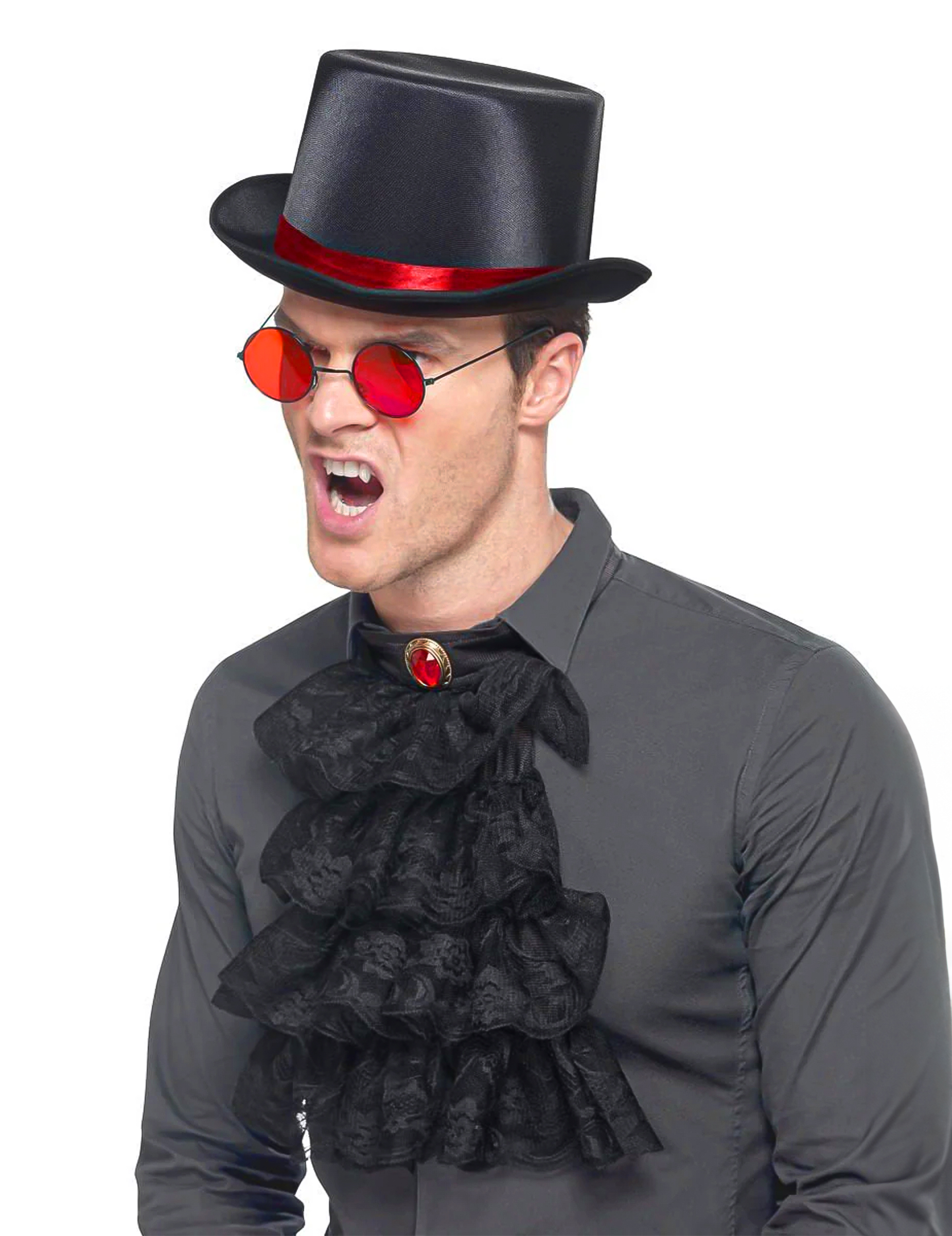 Eleganter Vampir Set 3-teilig schwarz-rot