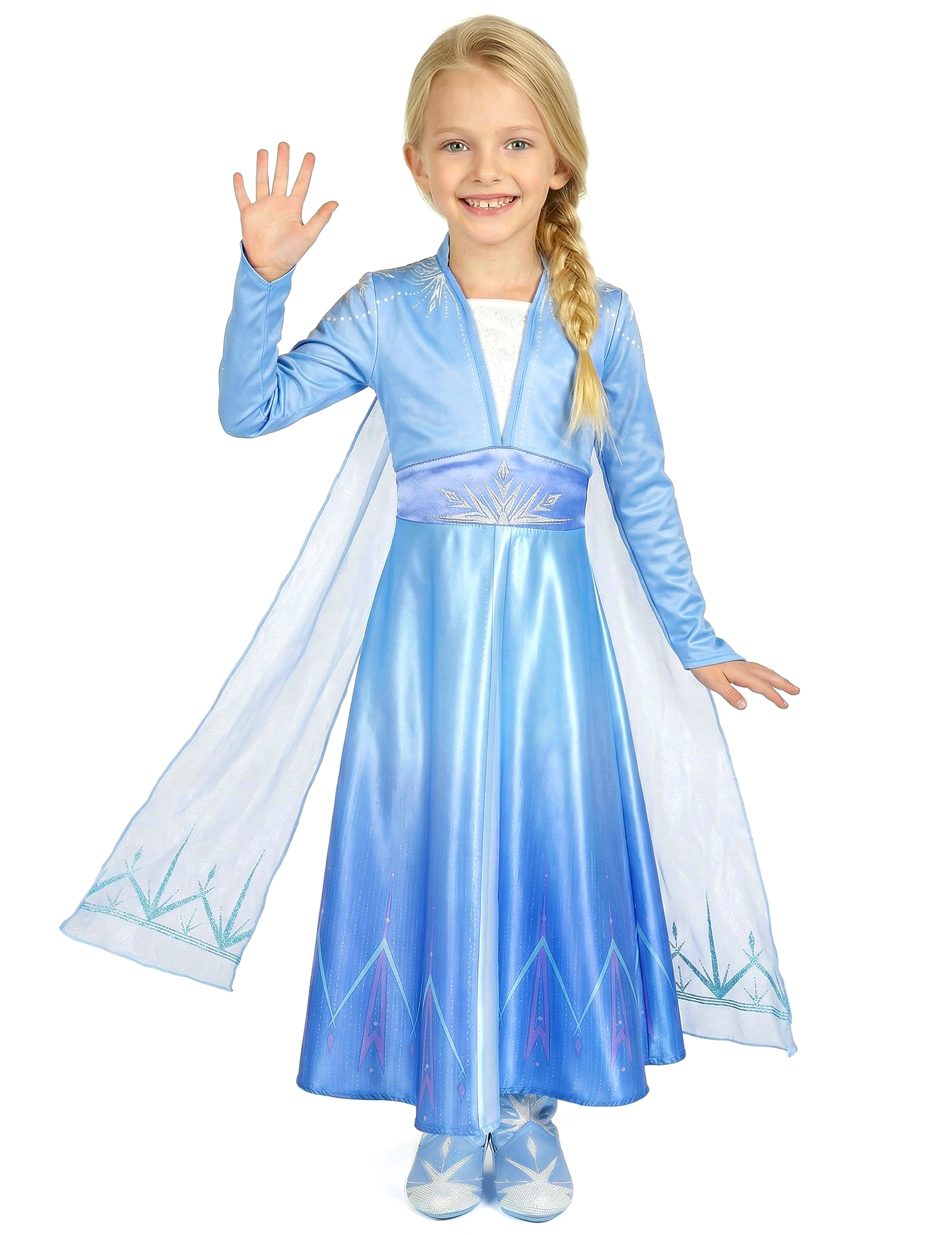 Elsa Eiskönigin 2 Deluxe Mädchenkostüm Schneekönigin blau