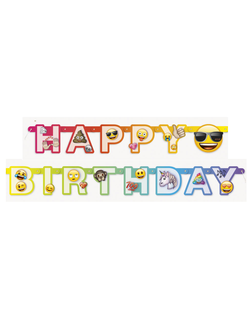 Emoji Rainbow-Girlande Happy Birthday bunt 1