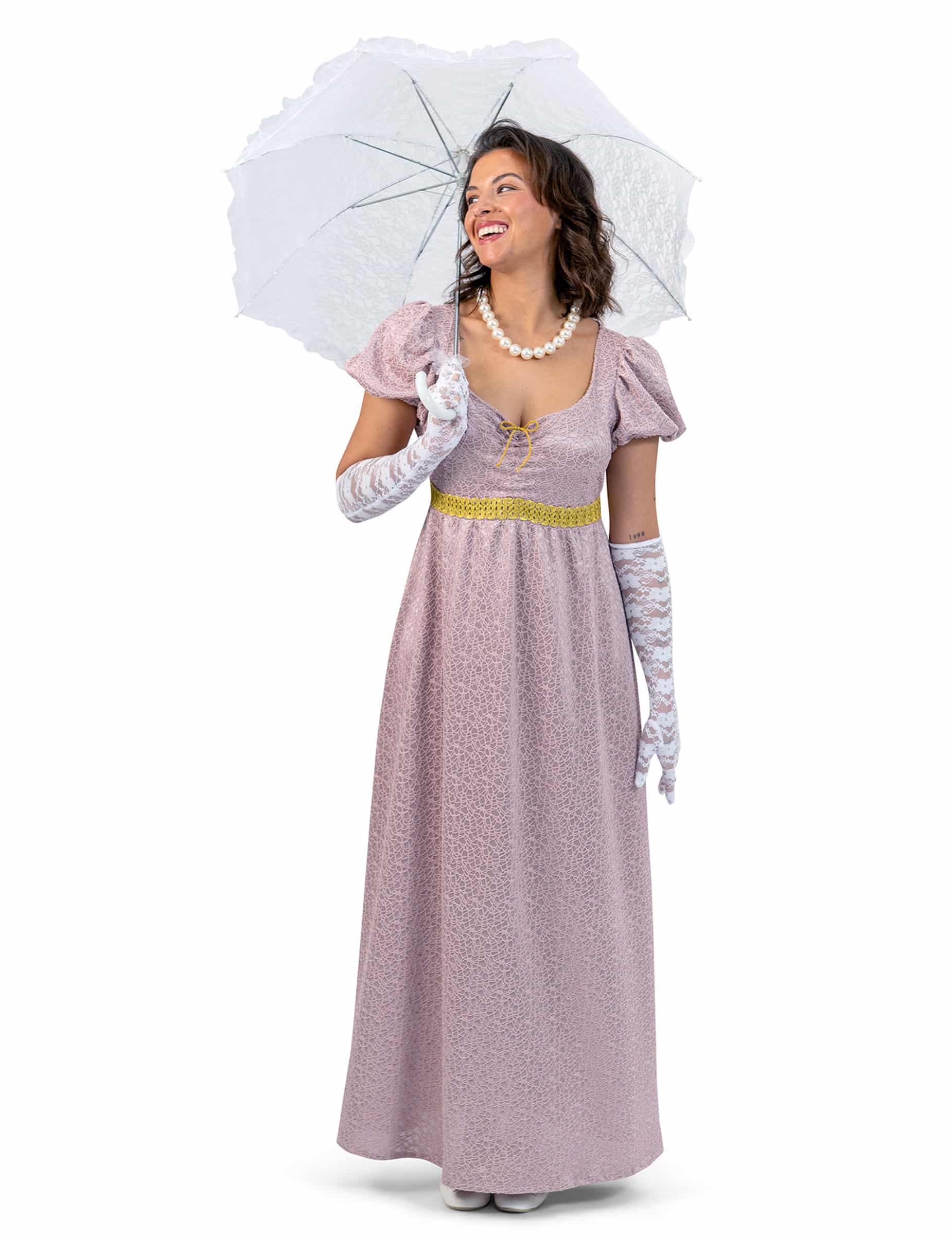 Empire Kleid Kostüm Damen lila-gold