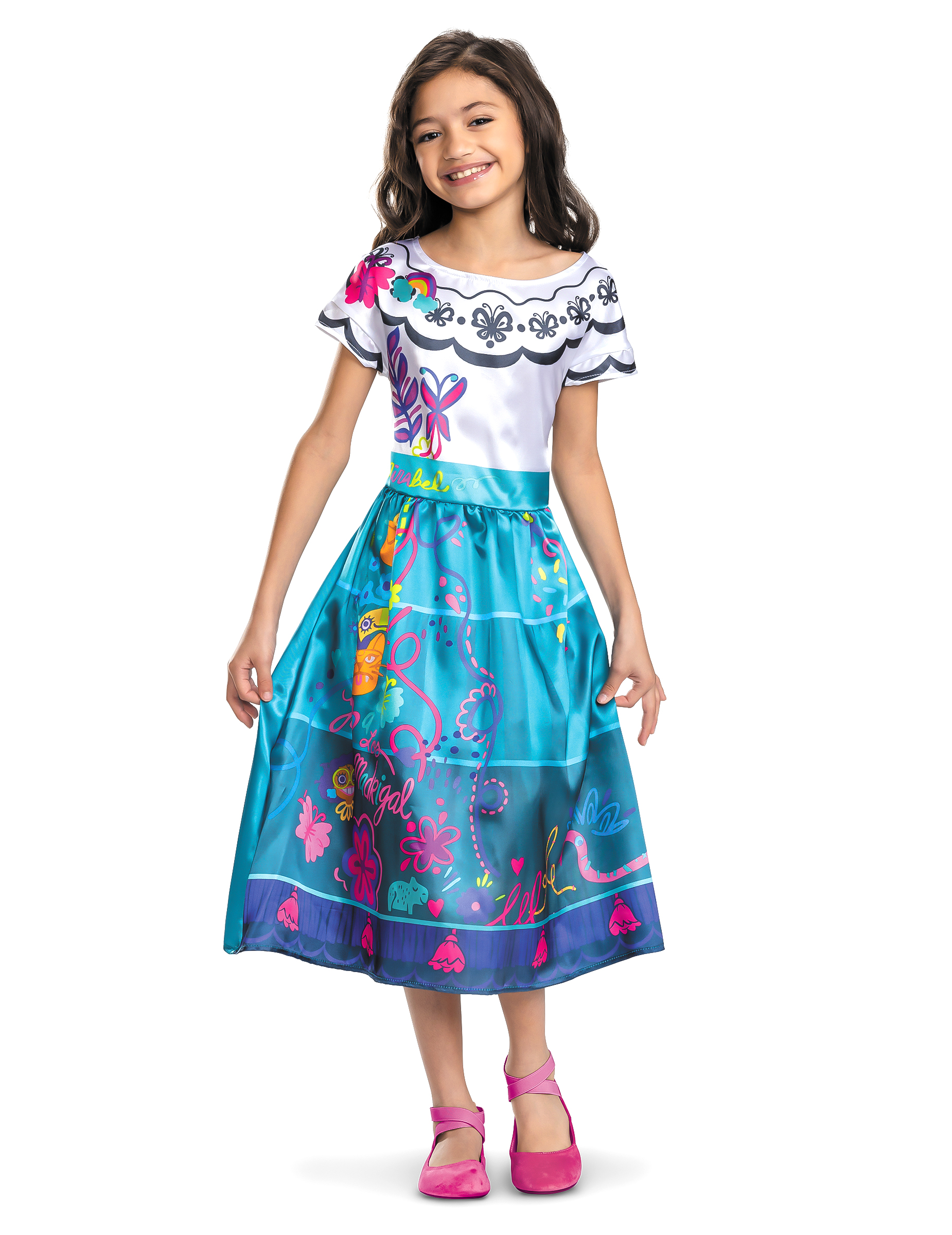 Encanto Kostüm Mirabel für Kinder türkis-weiss