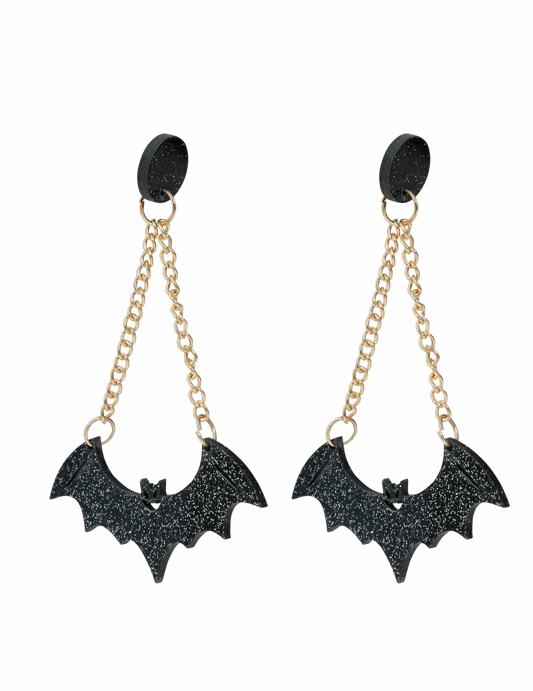 Erwachsenen Fledermaus Ohrringe Accessoire schwarz