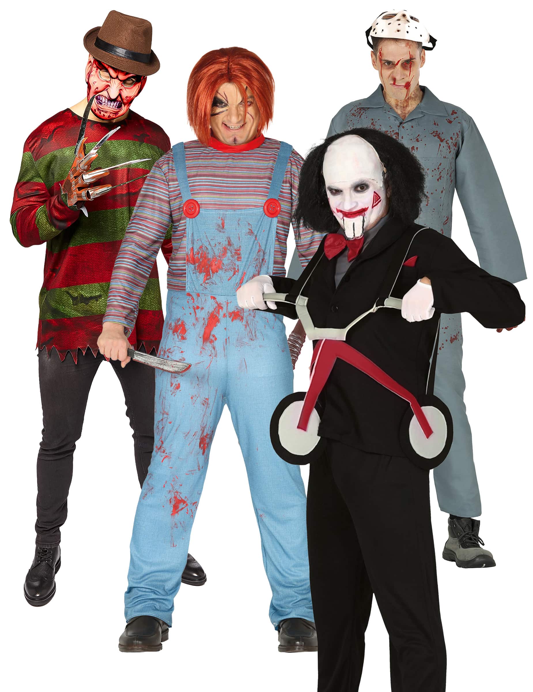 Erwachsenen Gruppenkostüm im Serienmörder Look