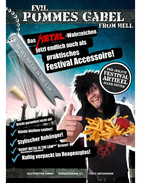 Evil Pommesgabel from Hell Metal Festival Besteck silber 8x1cm