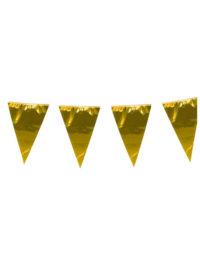 Fahnen Girlande Wimpelkette gold 10m