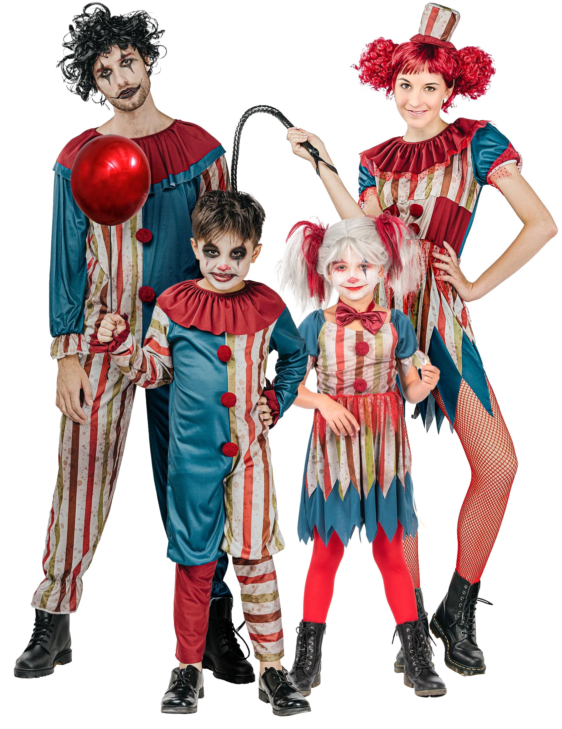 Familienkostüm gruselige Killerclowne