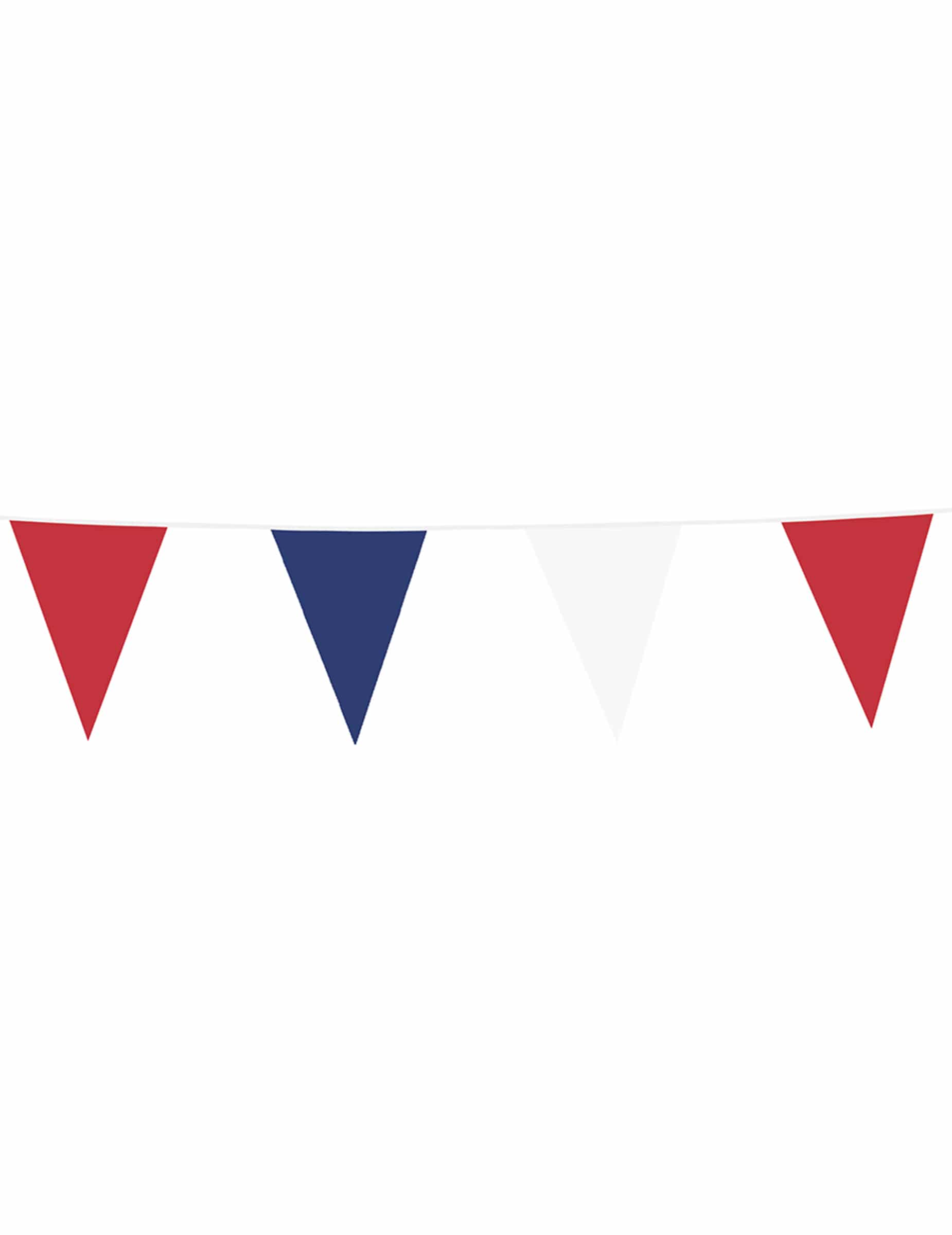 Fan-Wimpelgirlande Tricolore Partydeko blau-weiss-rot 10m