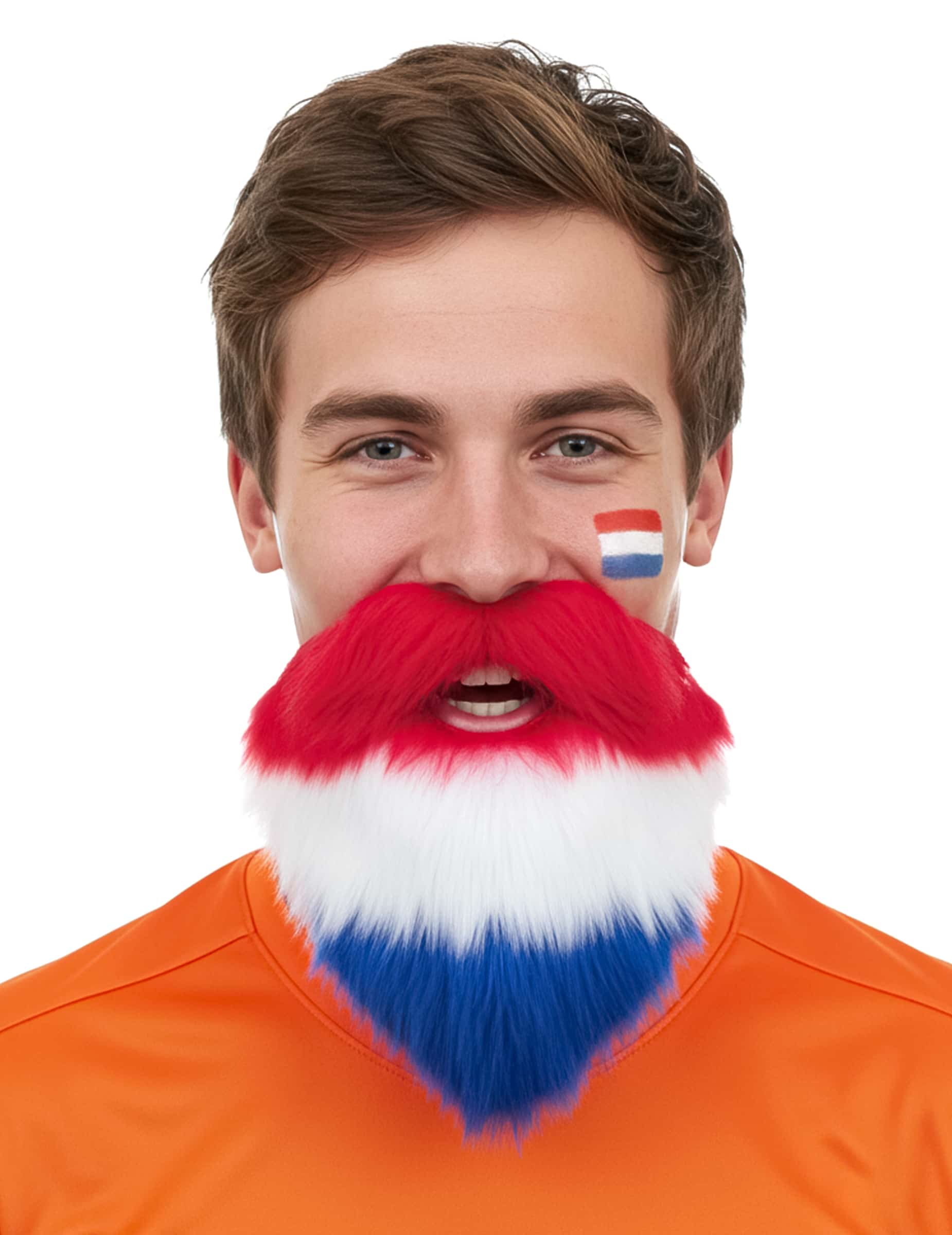Fanbart Niederlande für Erwachsene Rot Weiß Blau Supporter Bart