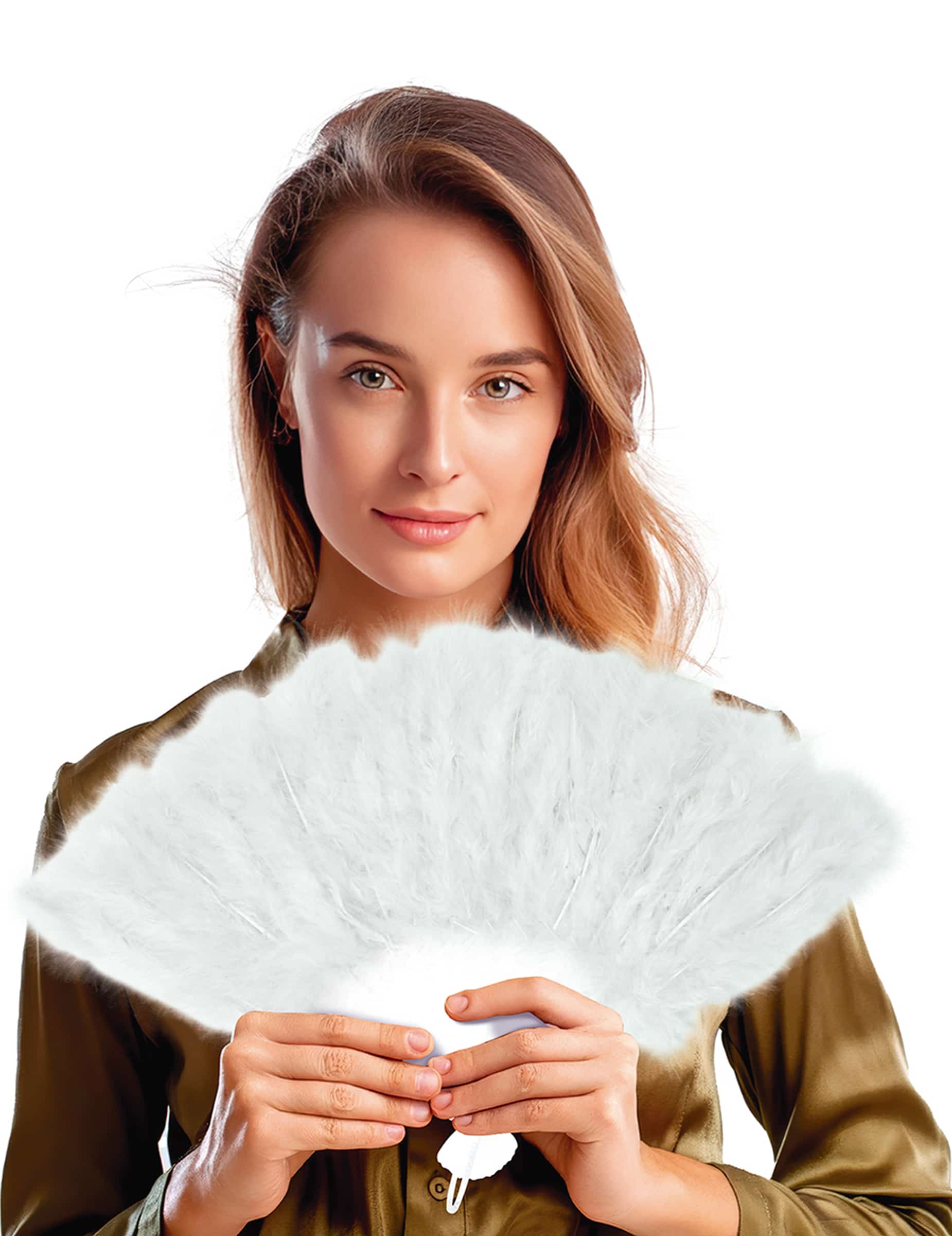 Federfächer 20er-Jahre-Accessoire weiss 25cm