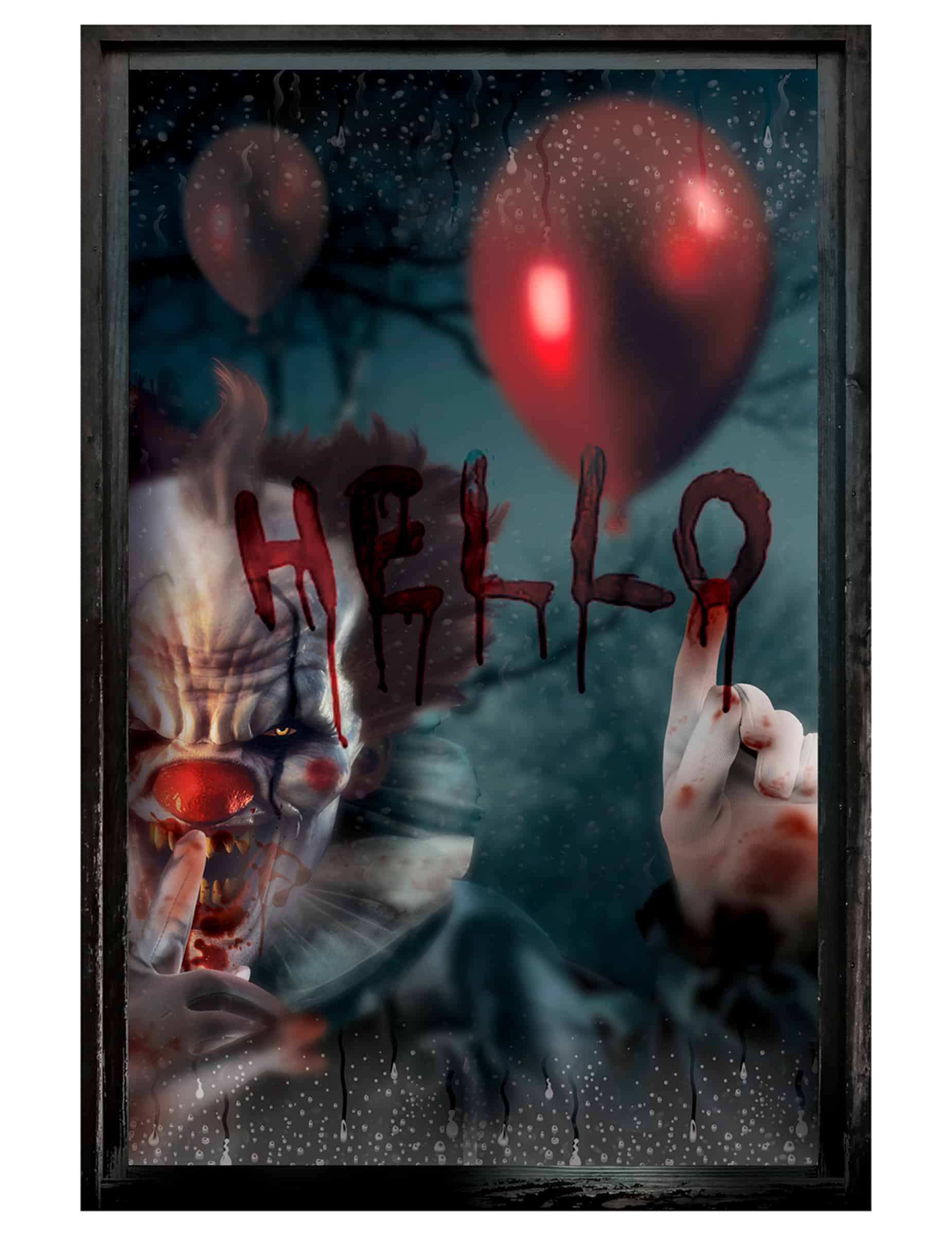 Fensterbild Killerclown Halloween 80 x 120 cm