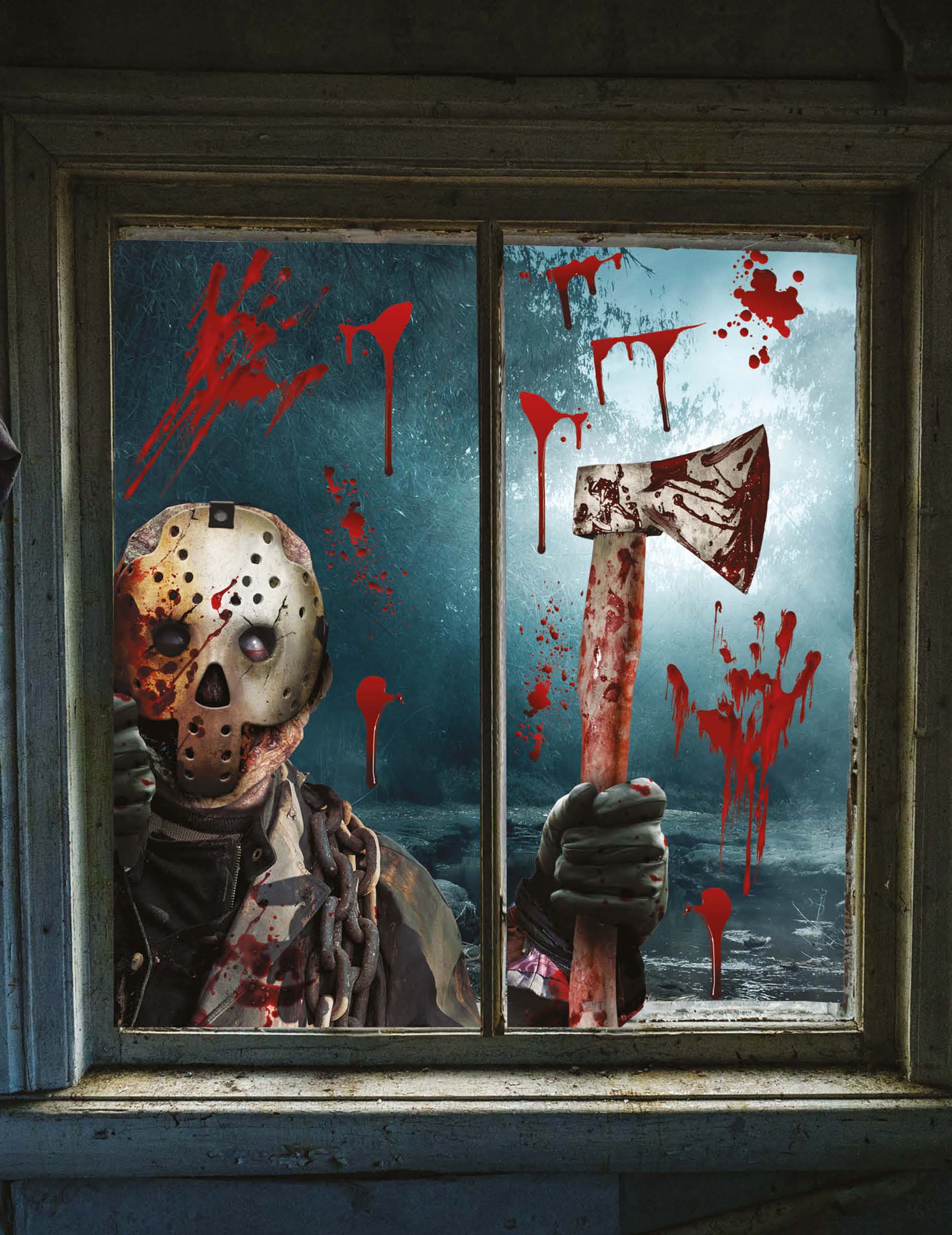 Fensterbilder Hockeymörder Halloween 30 x 40 cm