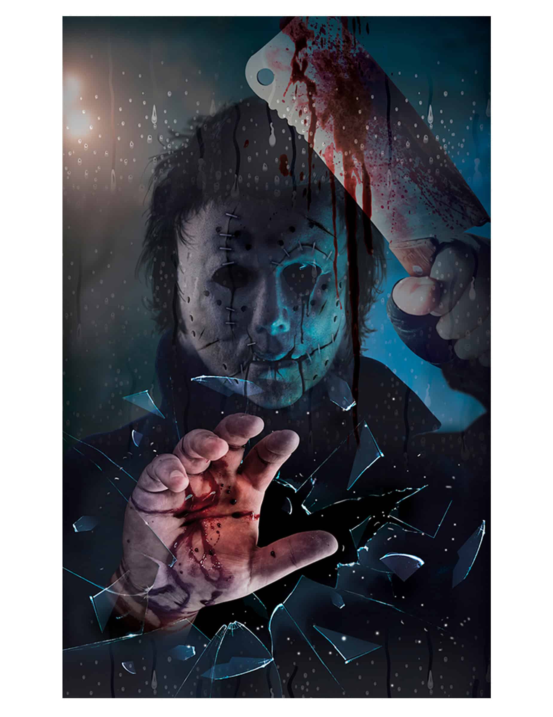 Fensterdeko Serienkiller Halloweendeko 80 x 120 cm